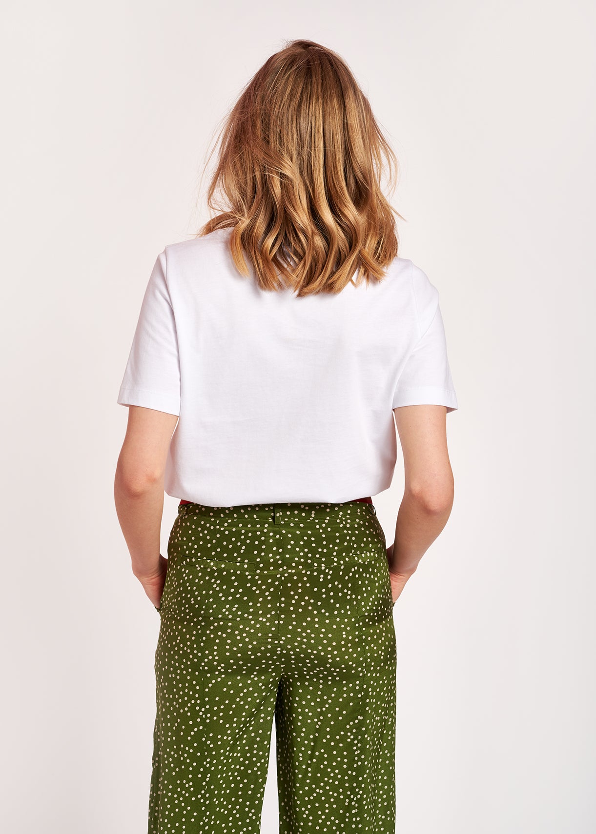 White pink blurred slogan cotton-jersey t-shirt RE—SSENTIEL | Essentiel second hand