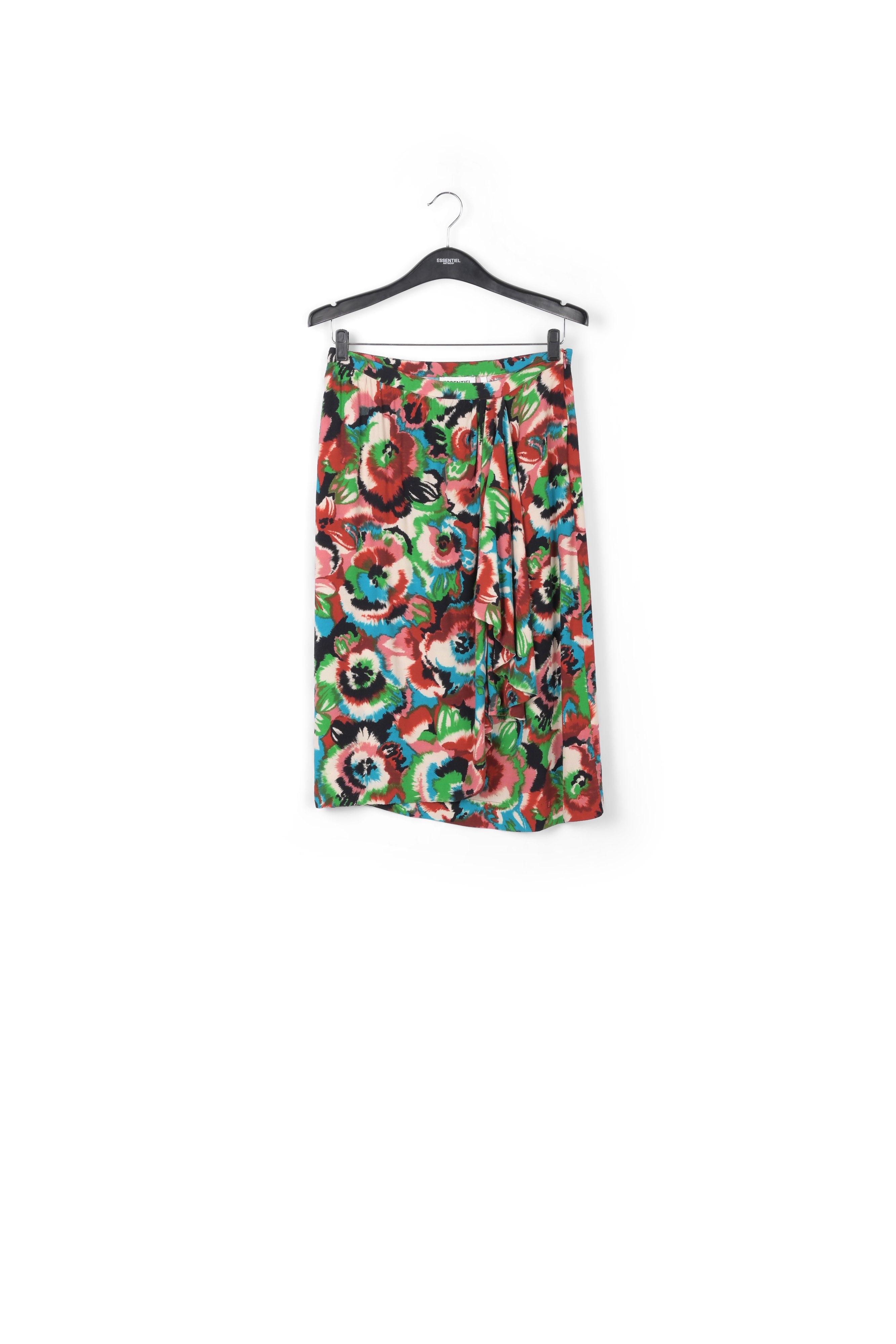 Multicolor floral printed midi skirt RE—SSENTIEL | Essentiel second hand
