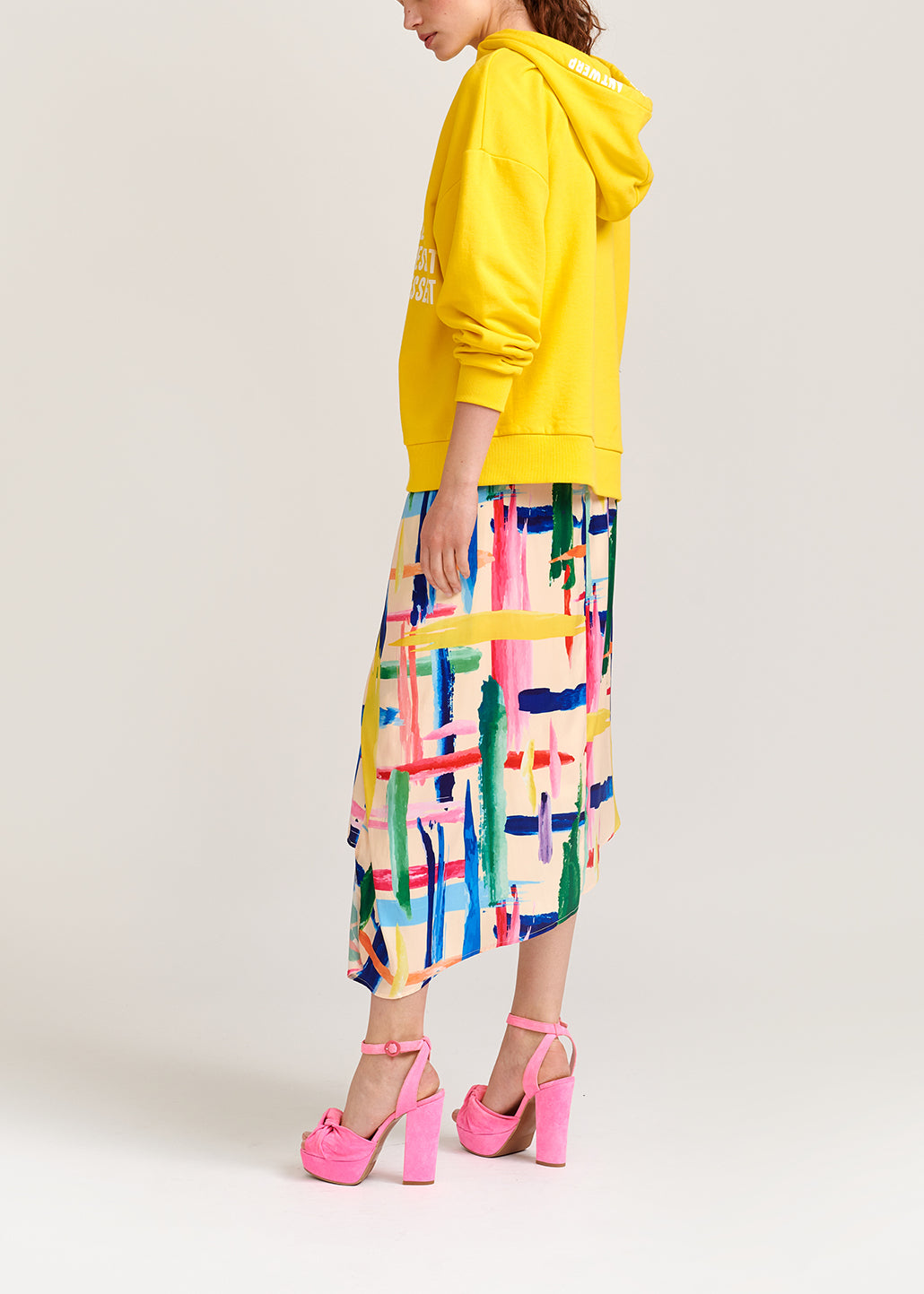 Multicolored graphic striped midi skirt RE—SSENTIEL | Essentiel second hand