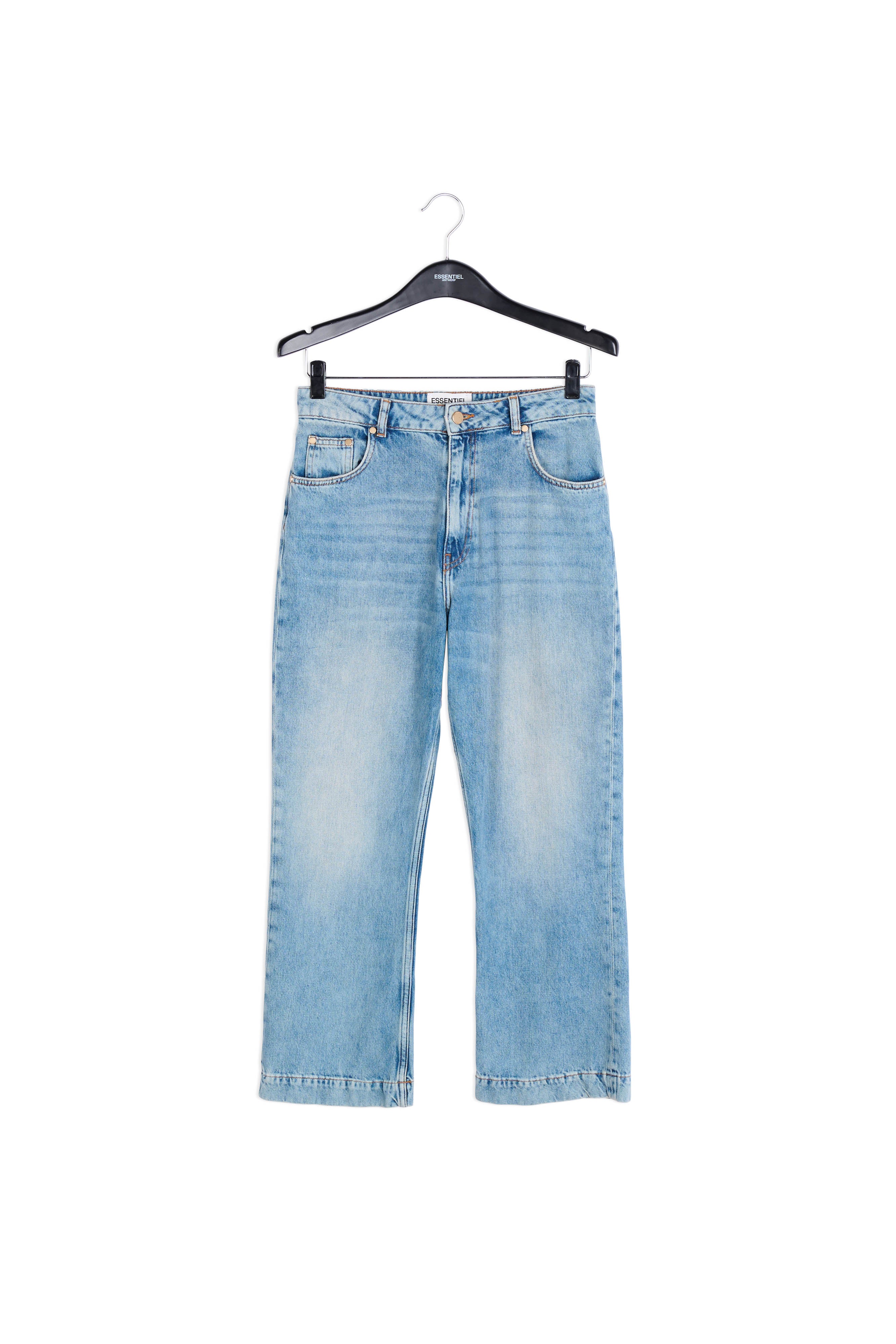 Blue cropped high-rise flared jeans RE—SSENTIEL | Essentiel second hand