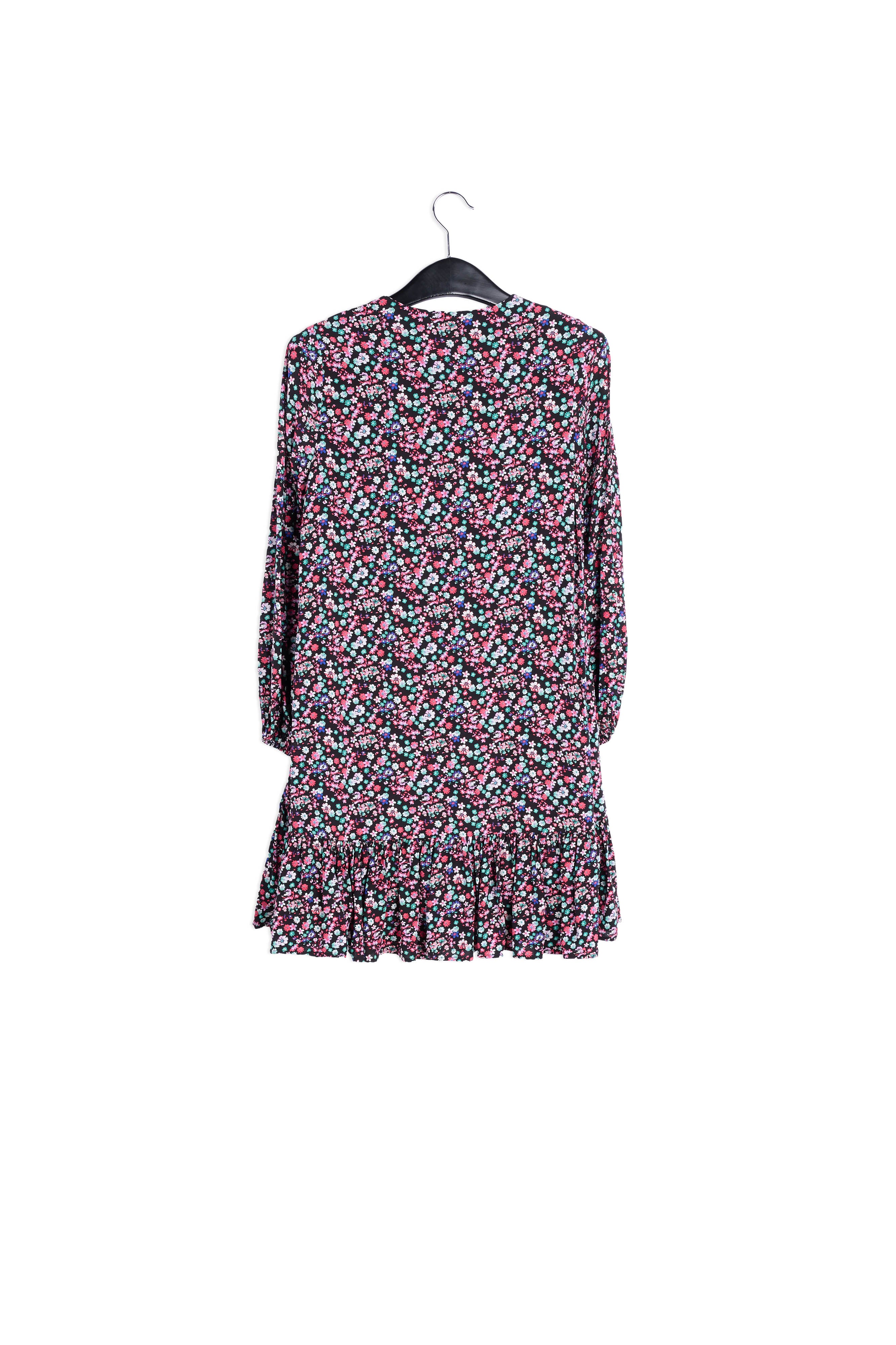 Black floral-print mini dress RE—SSENTIEL | Essentiel second hand