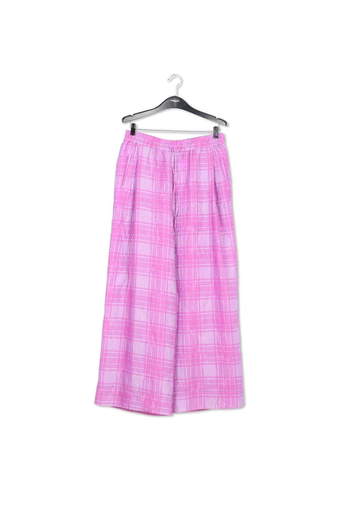 Lilac and purple checked wide-leg pants RE—SSENTIEL | Essentiel second hand