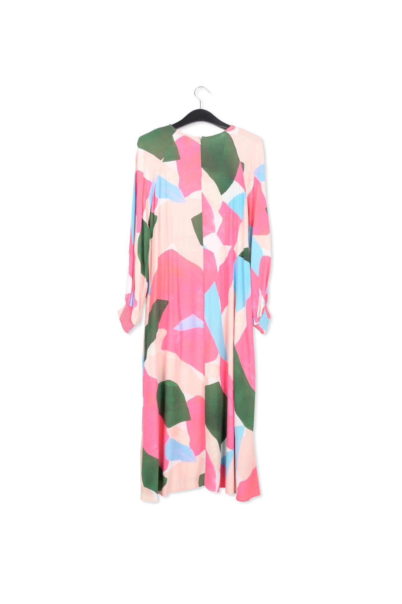 Light pink, pink and blue maxi-dress with graphic print RE—SSENTIEL | Essentiel second hand