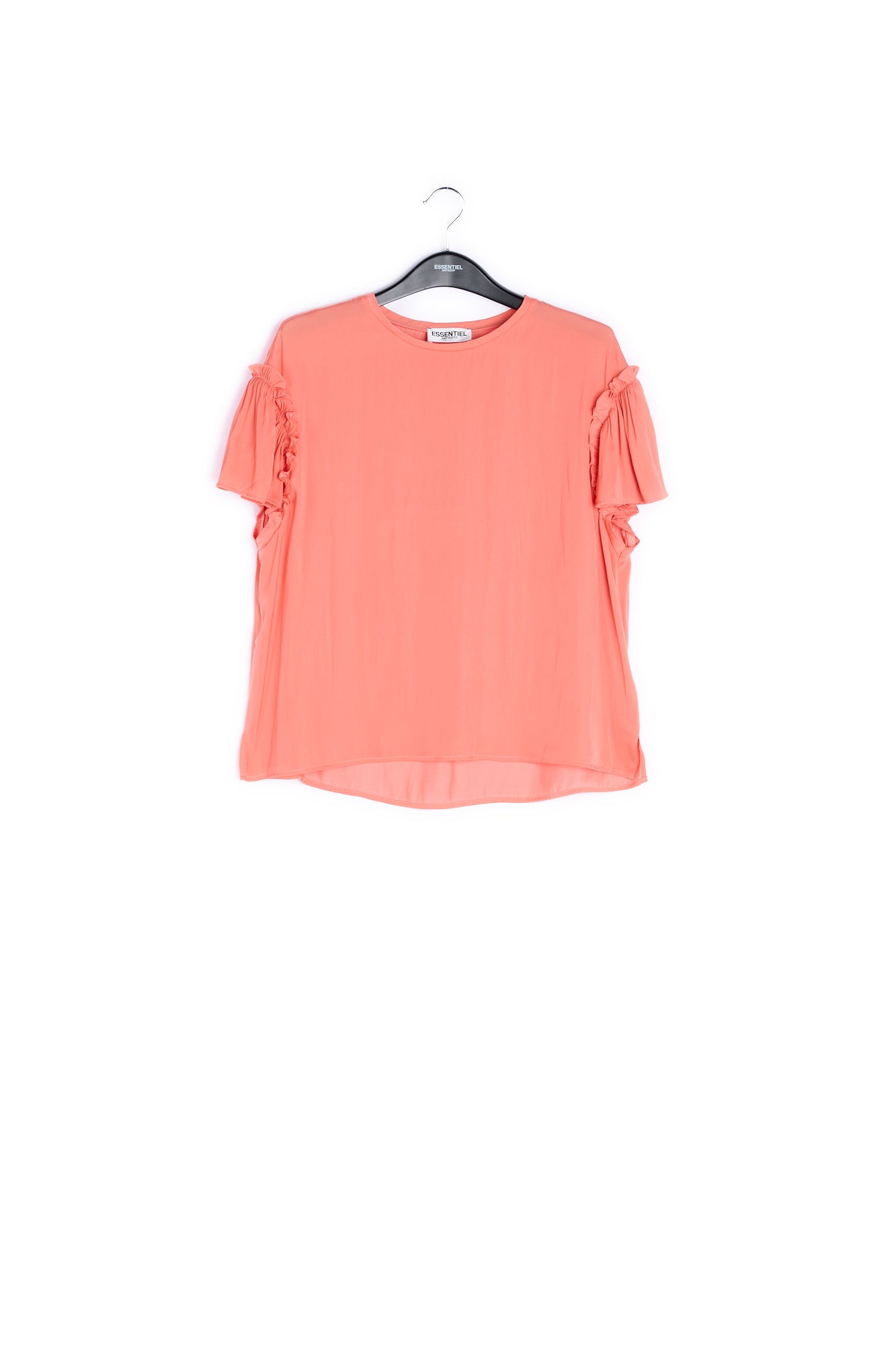 Light orange ruffled short-sleeve top RE—SSENTIEL | Essentiel second hand