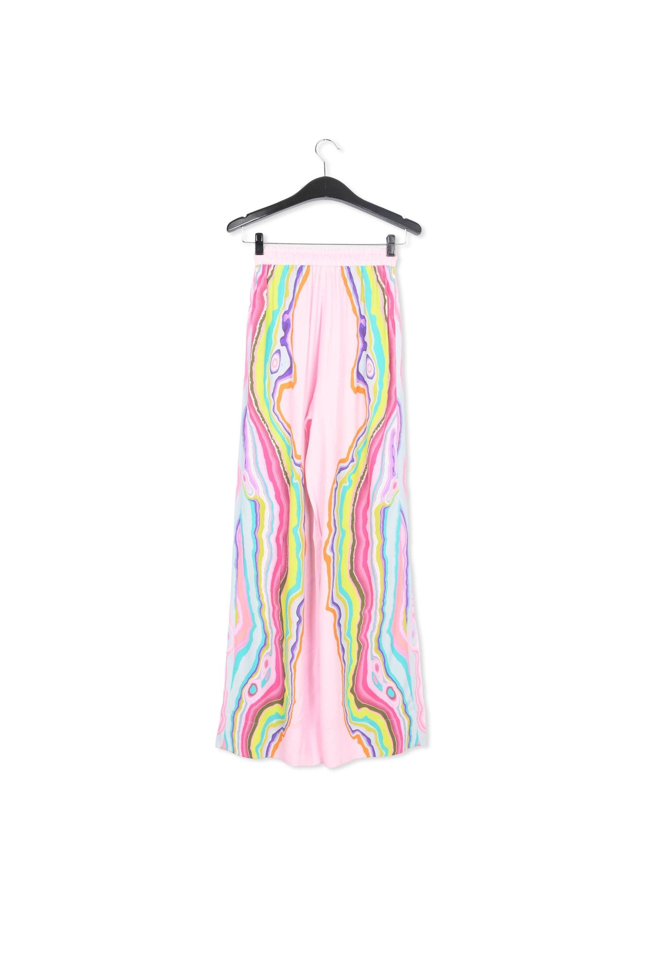 Lilac wide-leg pants with multicolor print RE—SSENTIEL | Essentiel second hand