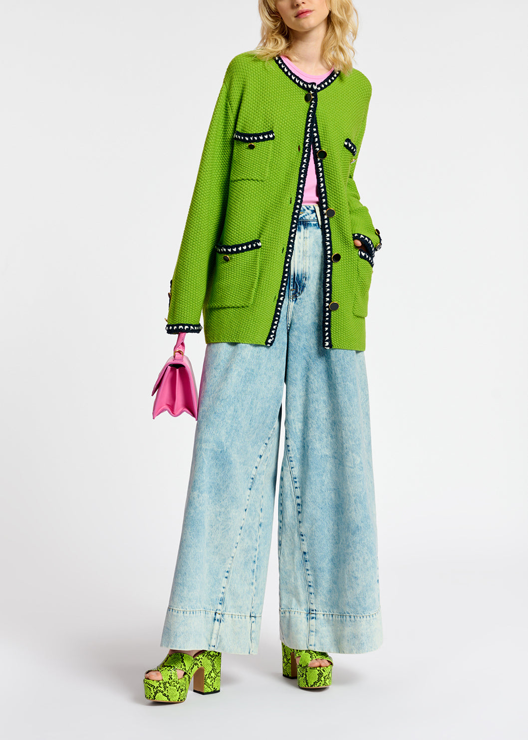 Cardigan vert en laine et coton RE—SSENTIEL | Essentiel second hand