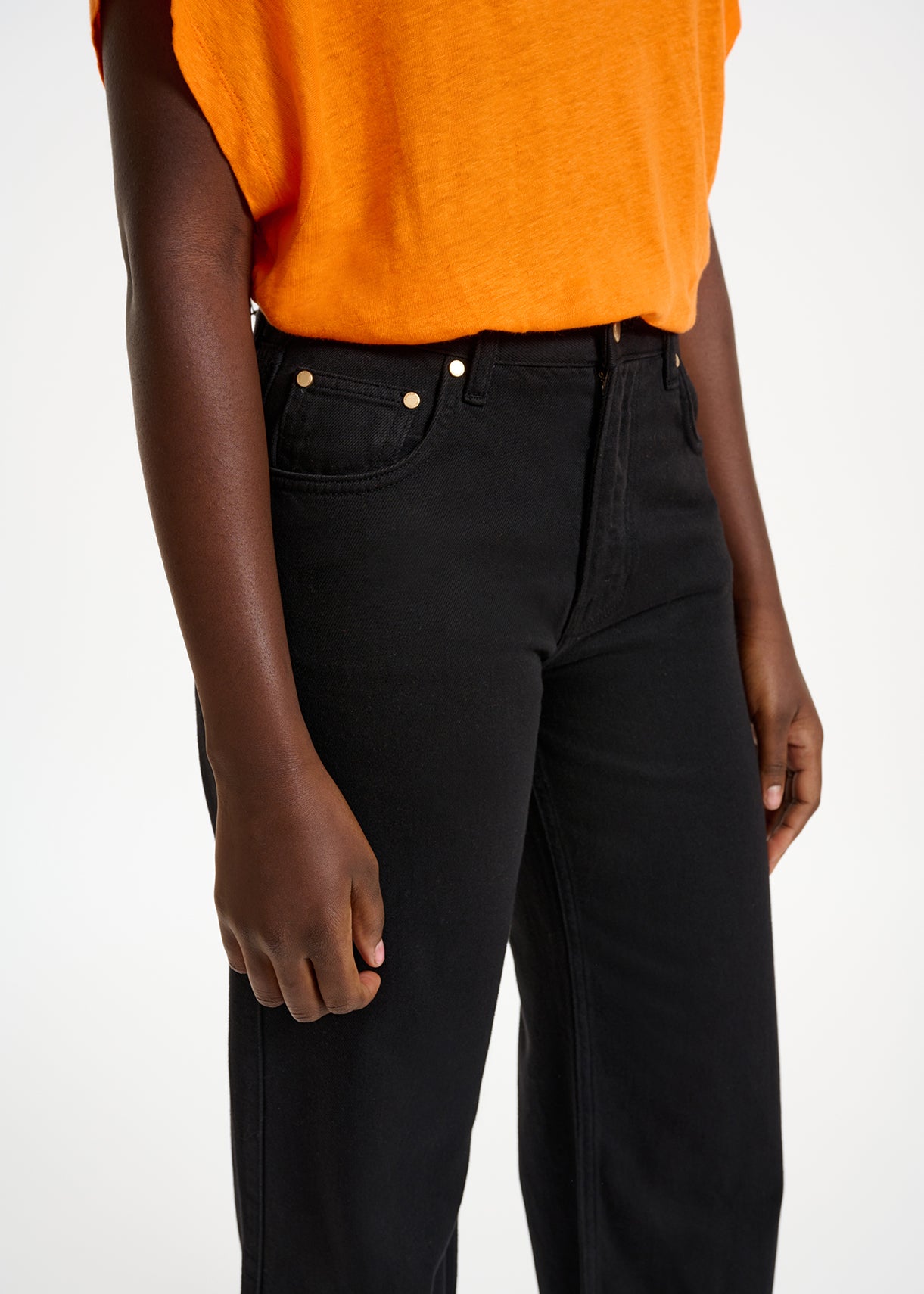 Black denim straight-leg jeans RE—SSENTIEL | Essentiel second hand