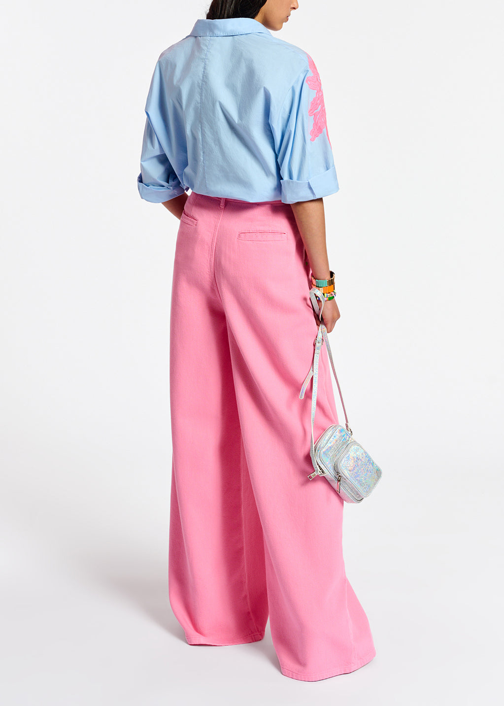 Neon pink wide-leg jeans RE—SSENTIEL | Essentiel second hand