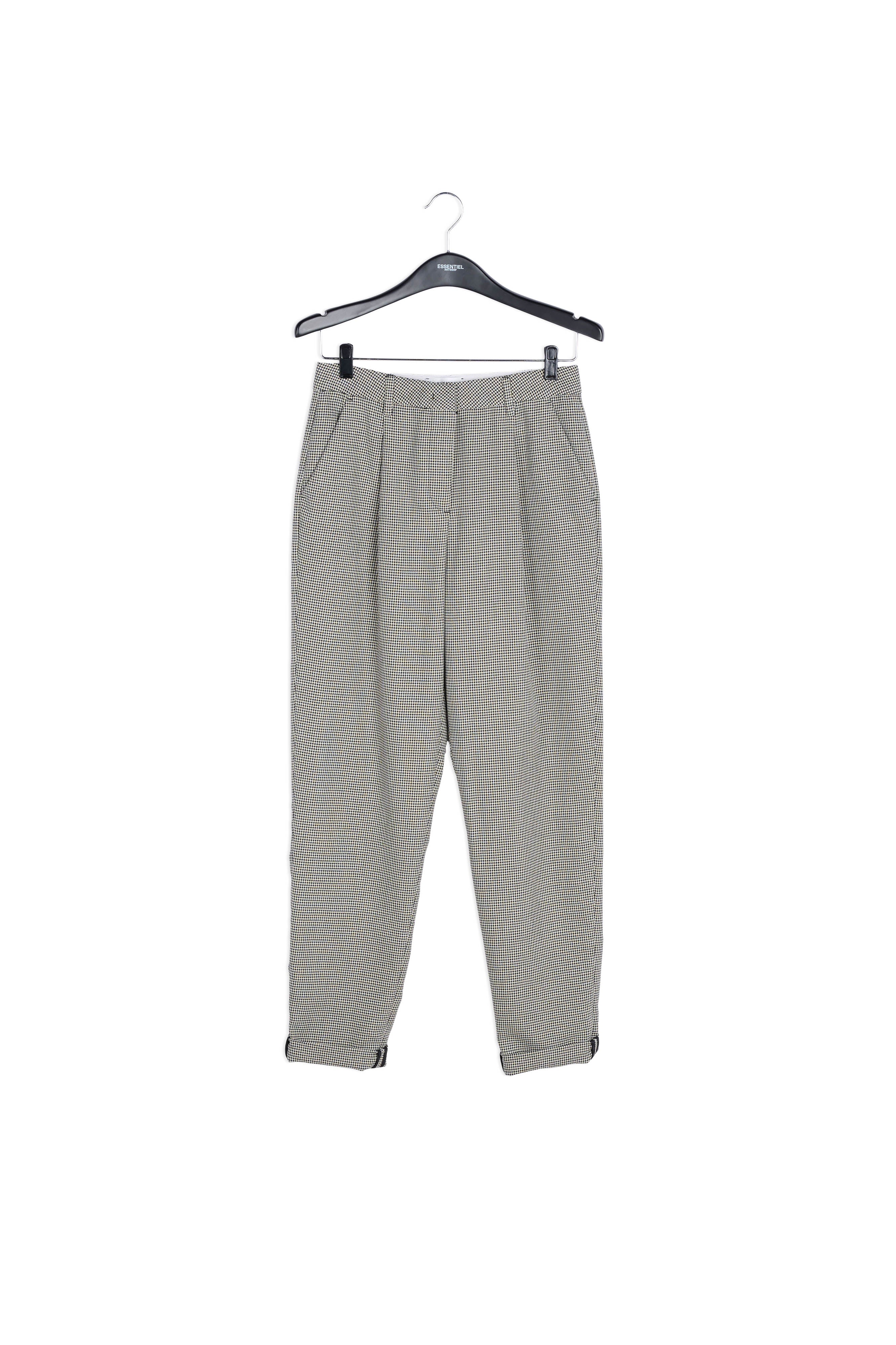 Pantalon pied-de-poule ample à taille haute RE—SSENTIEL | Essentiel second hand