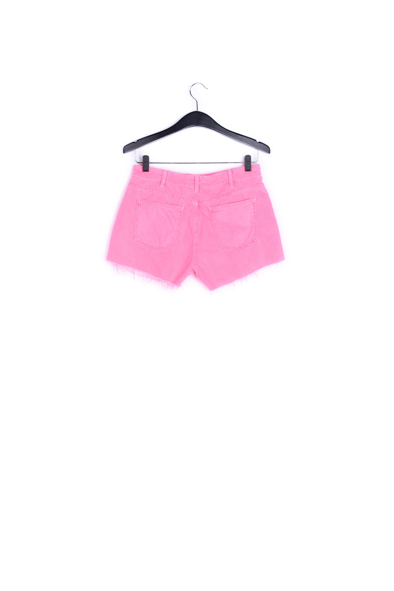 Neon pink frayed denim shorts RE—SSENTIEL | Essentiel second hand