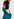 Dark green, blue and red intarsia-knitted sweater Faume - seconde main
