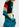Intarsia gebreide trui in donkergroen, blauw en rood Faume - seconde main