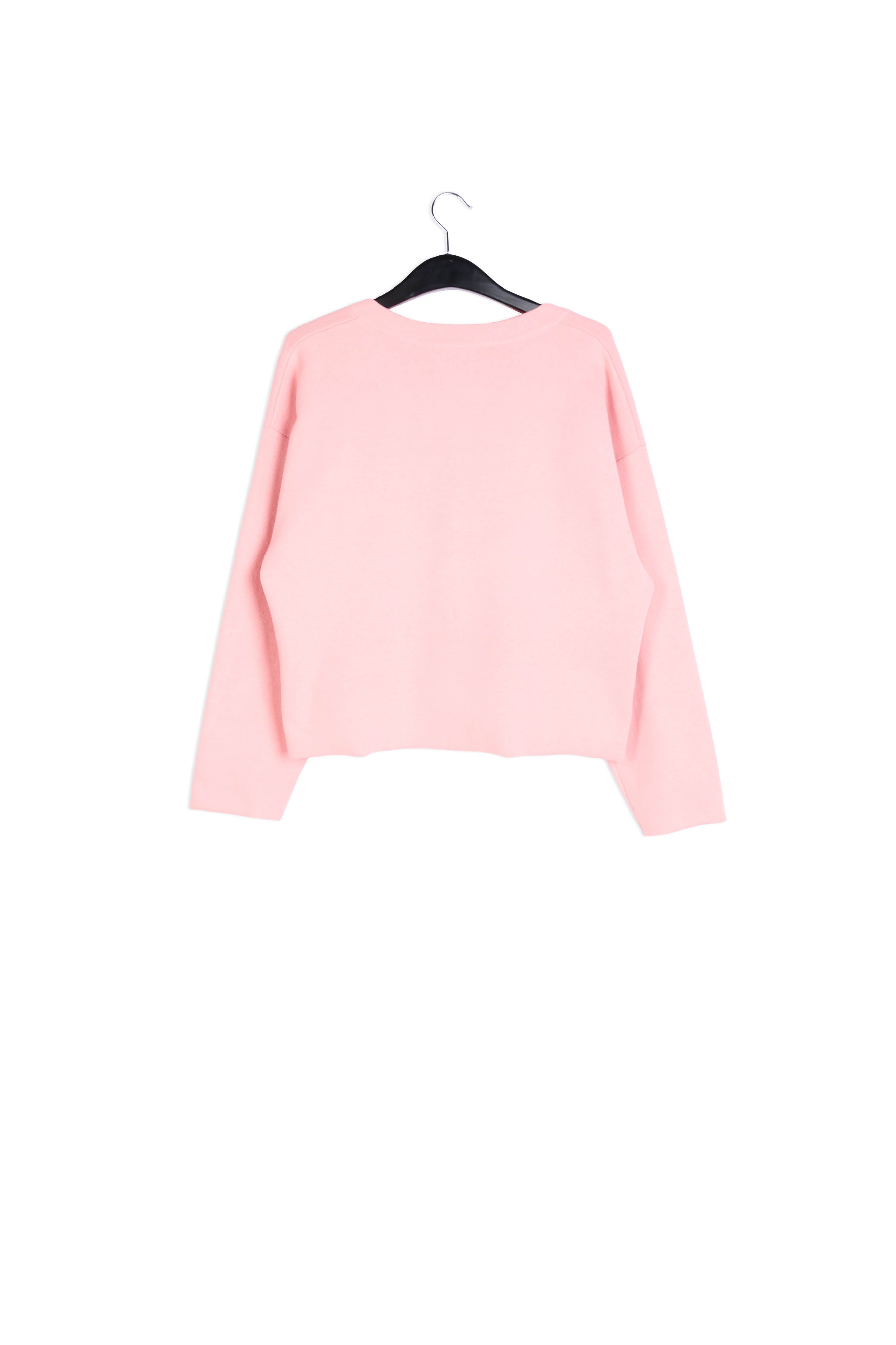 Light pink v-neck sweater with orange contrast RE—SSENTIEL | Essentiel second hand
