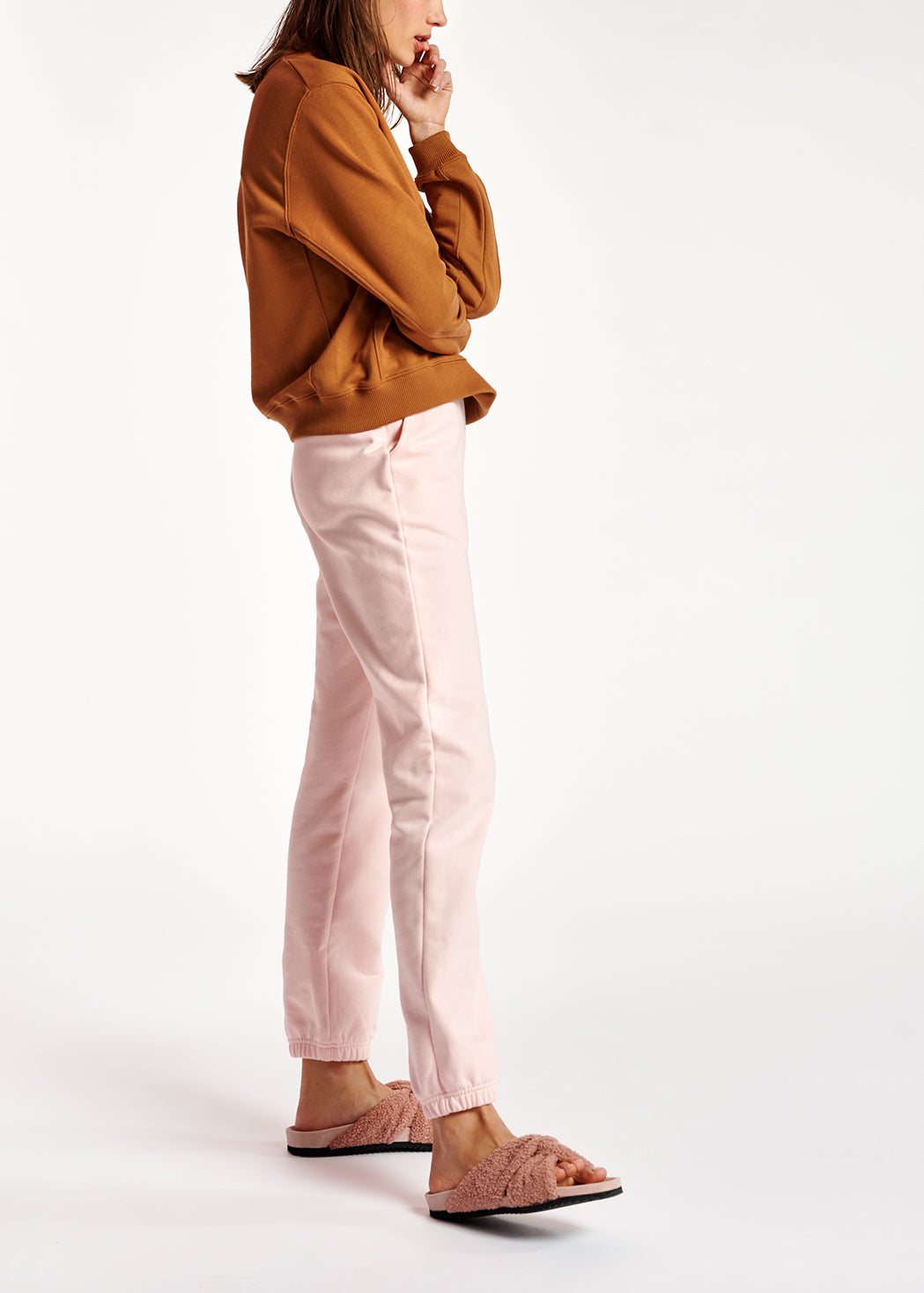 Light pink organic cotton-jersey sweatpants RE—SSENTIEL | Essentiel second hand