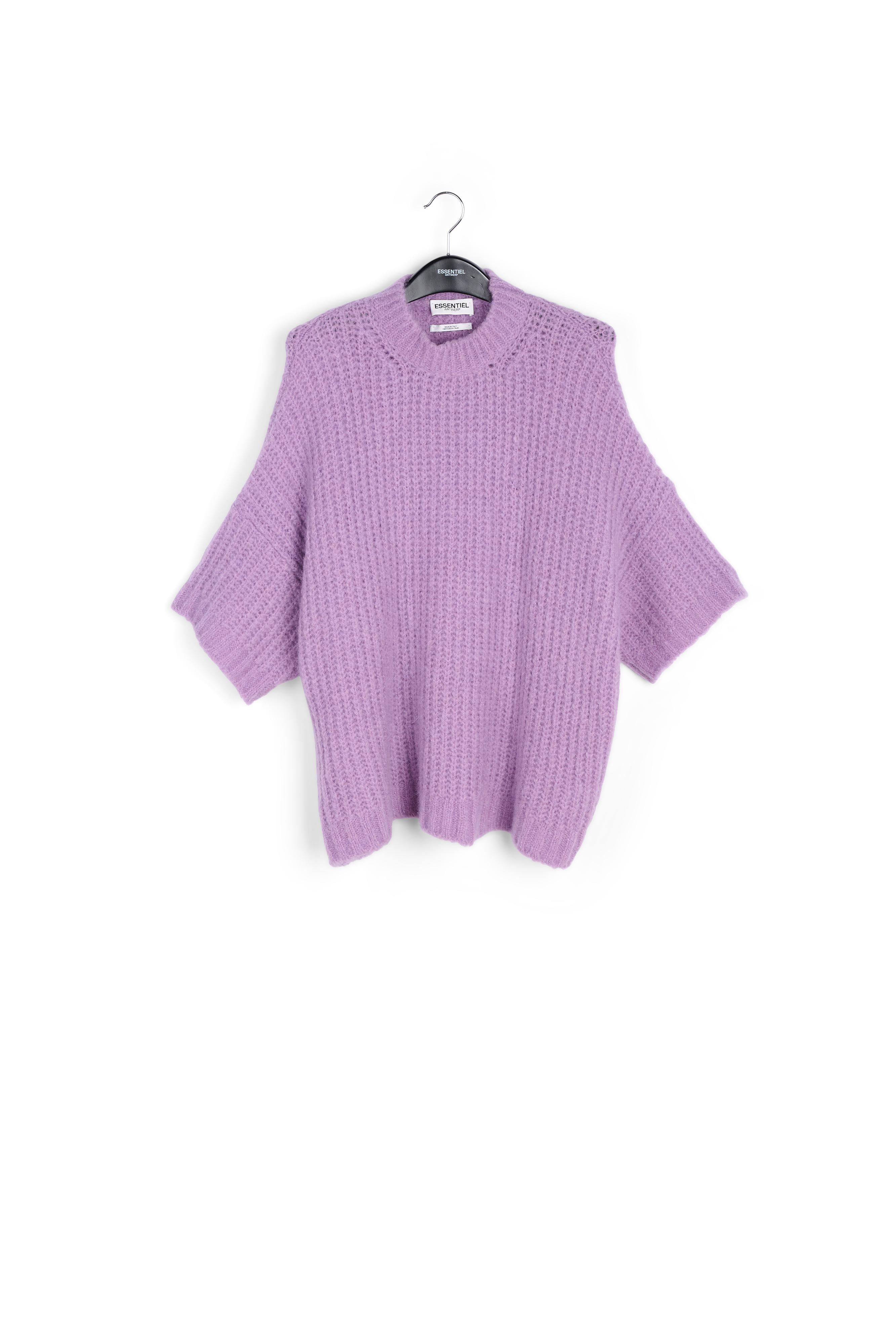 Mauve boxy cut knit sweater RE—SSENTIEL | Essentiel second hand