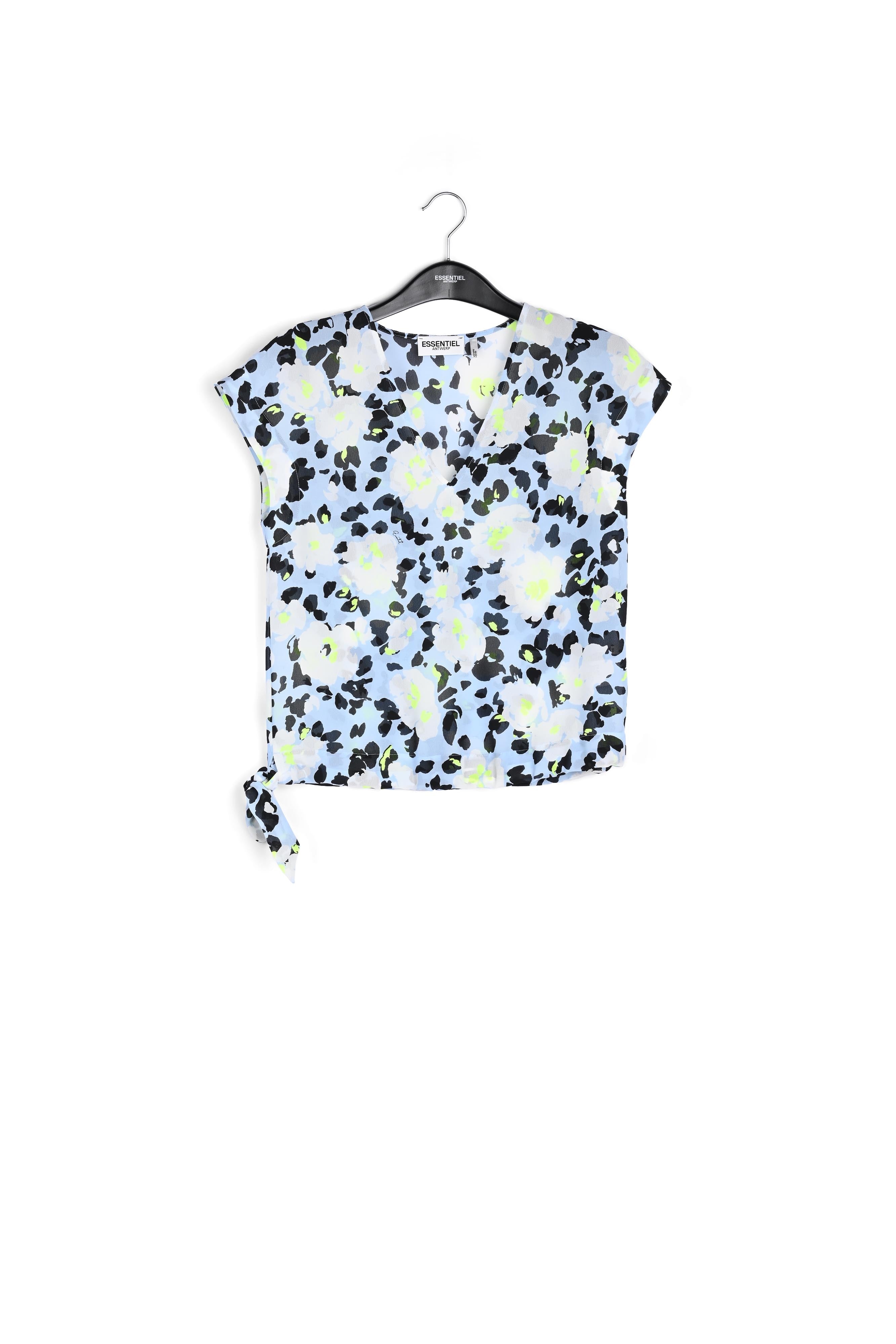Light blue floral-print top RE—SSENTIEL | Essentiel second hand
