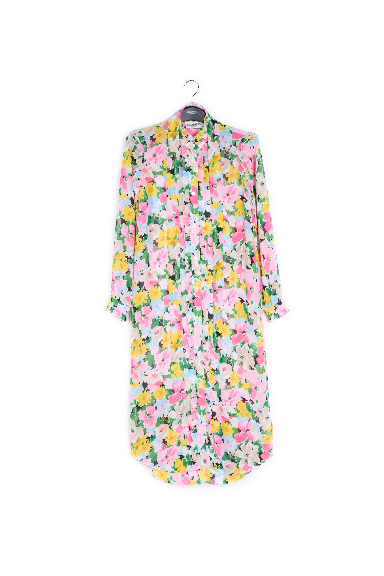 Colorful floral ruffle-detailed shirt dress RE—SSENTIEL | Essentiel second hand