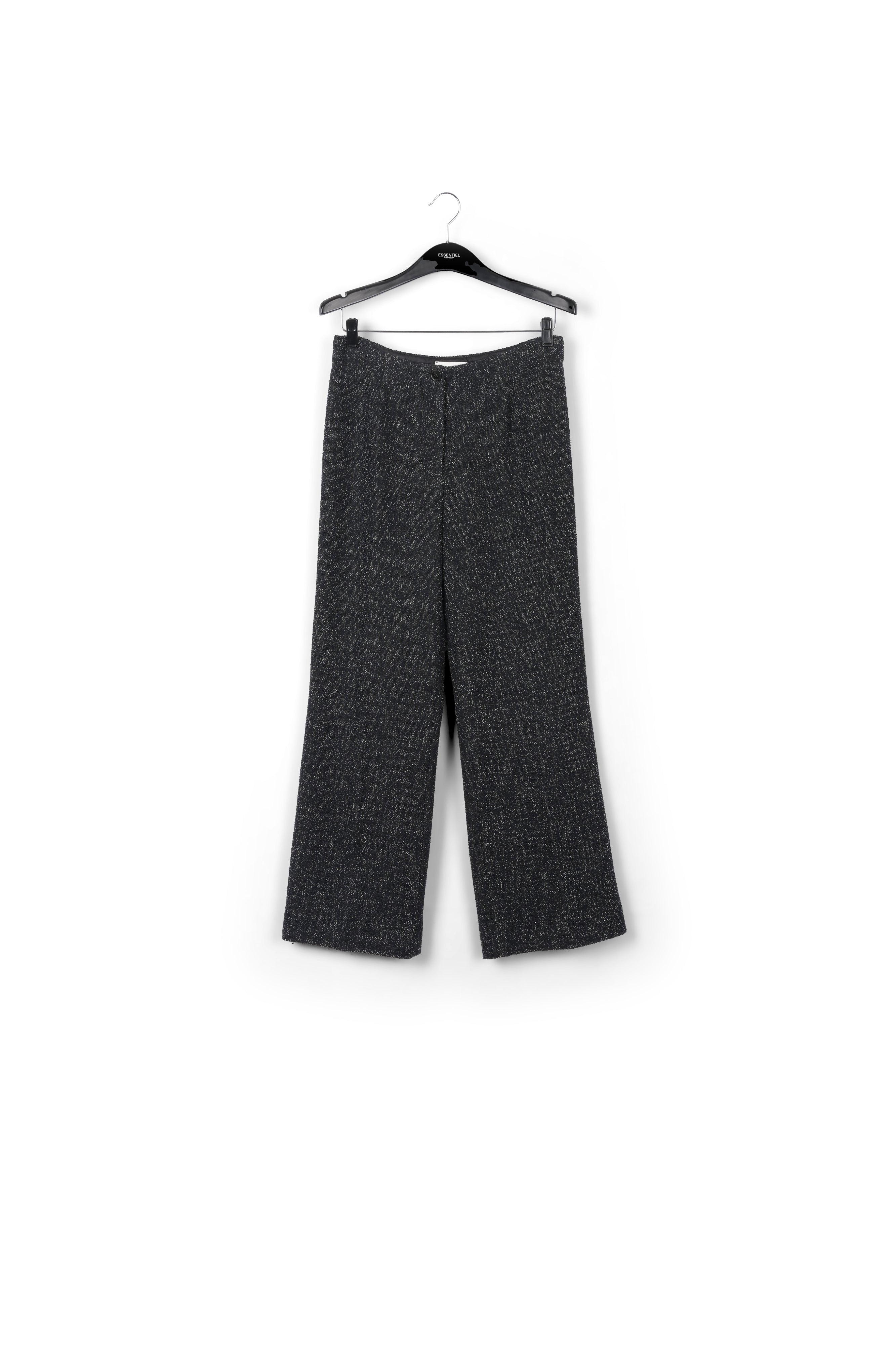 Black wide-leg bouclé pants RE—SSENTIEL | Essentiel second hand