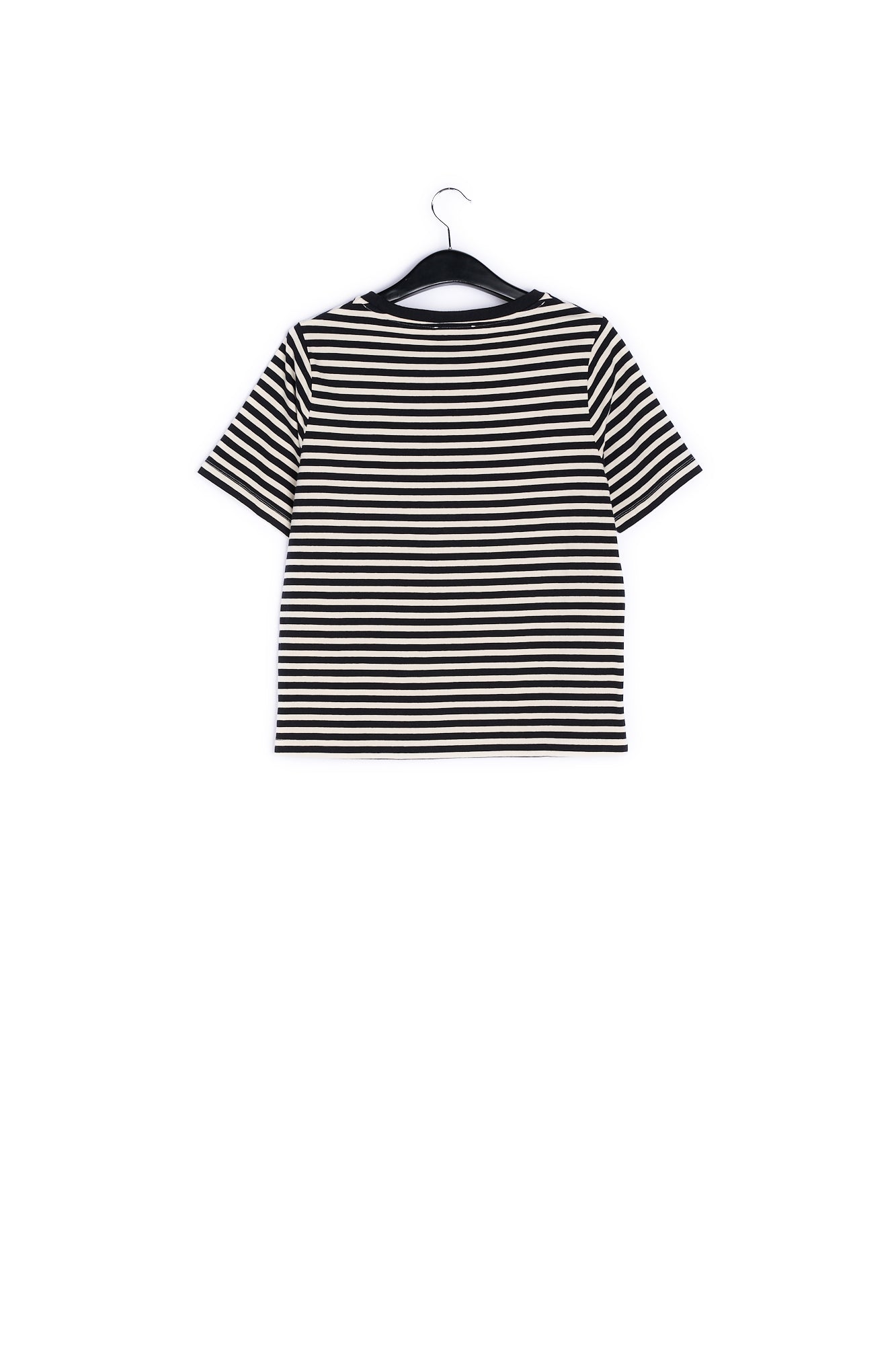 Black and white striped t-shirt with future print RE—SSENTIEL | Essentiel second hand