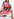 Maxi robe à imprimé graphique rose clair, rose et bleu Faume - seconde main