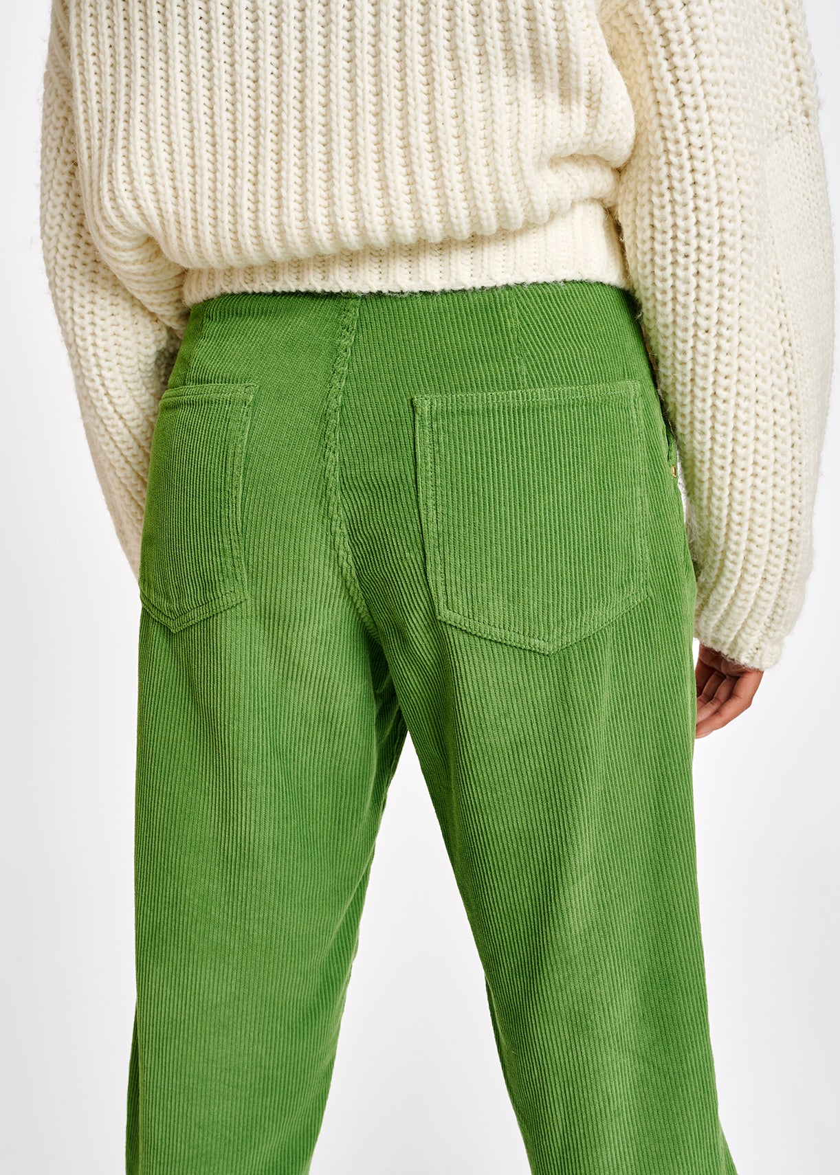 Green cotton-corduroy pants RE—SSENTIEL | Essentiel second hand