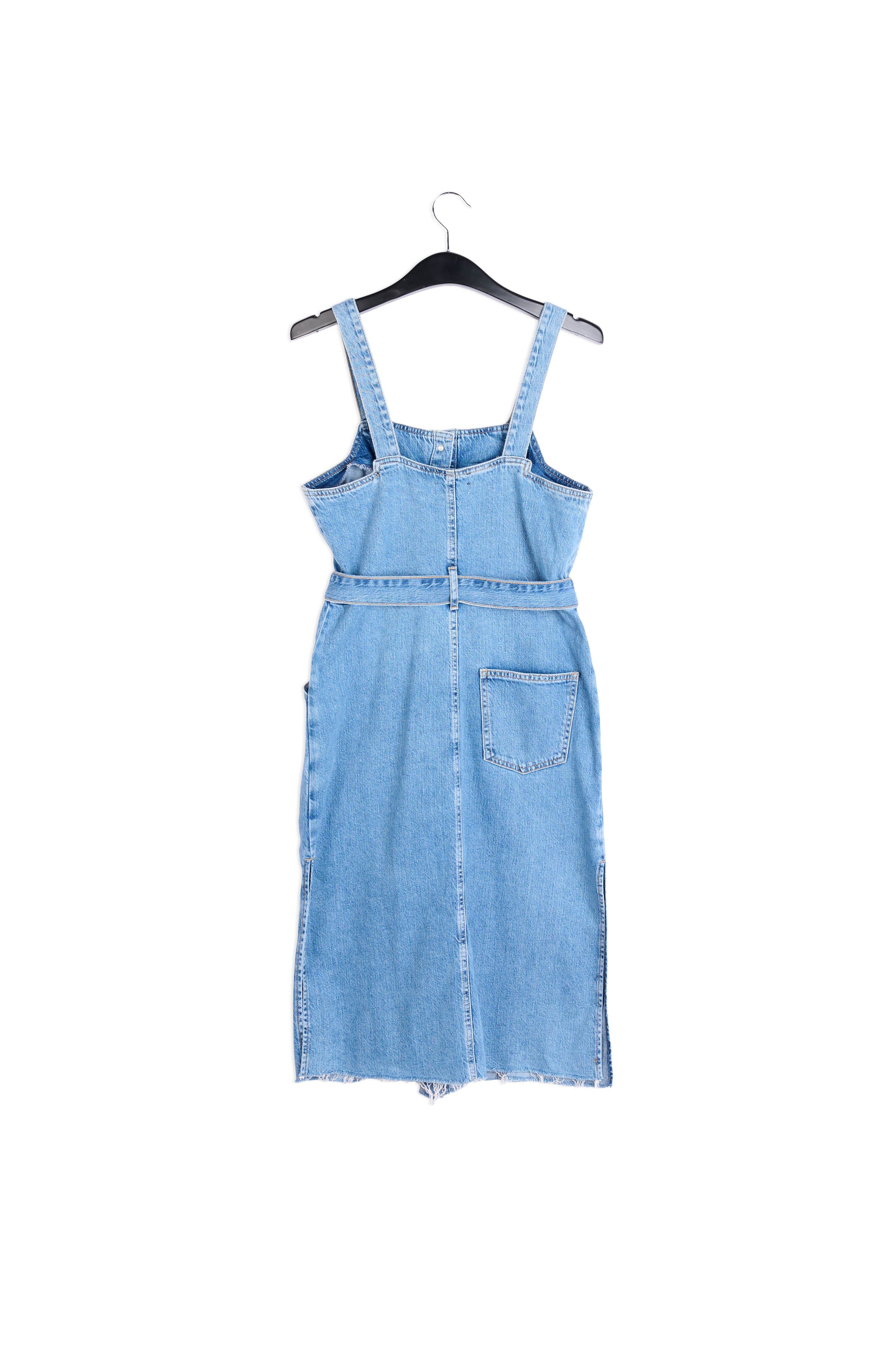 Dark blue belted denim mini dress RE—SSENTIEL | Essentiel second hand