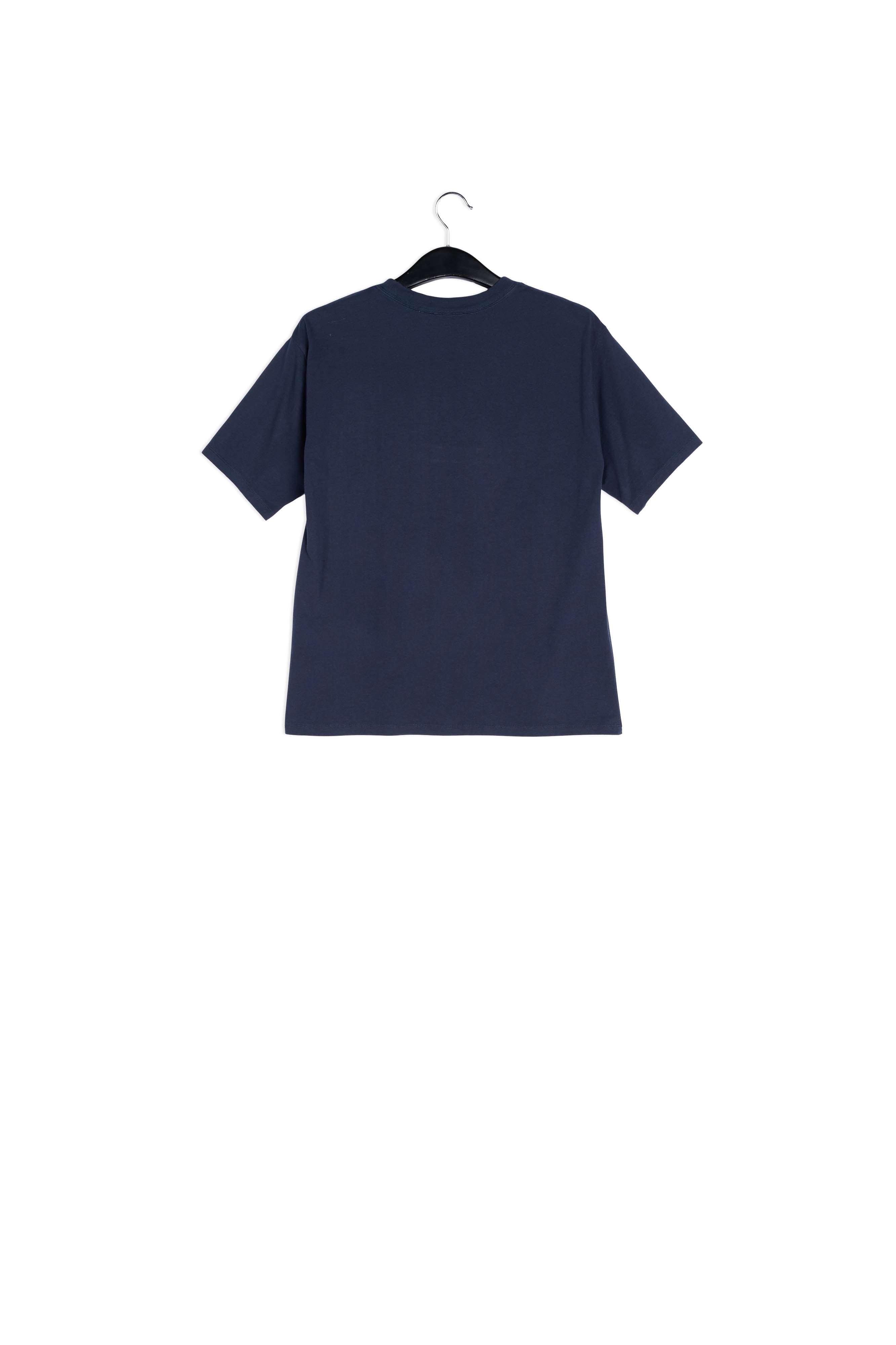 Dark blue 'news'-print cotton t-shirt RE—SSENTIEL | Essentiel second hand