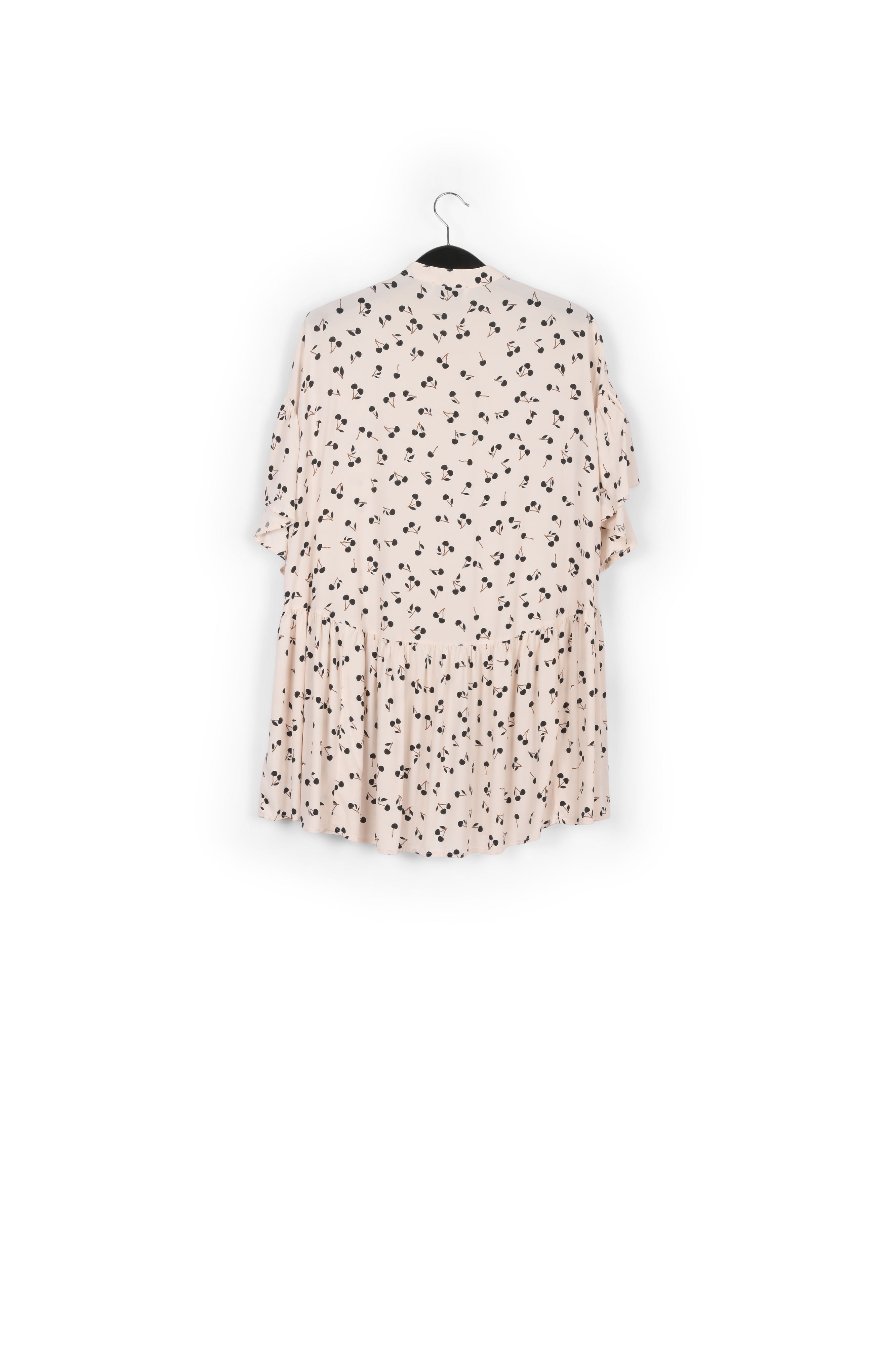 Off-white mini dress with cherry print RE—SSENTIEL | Essentiel second hand