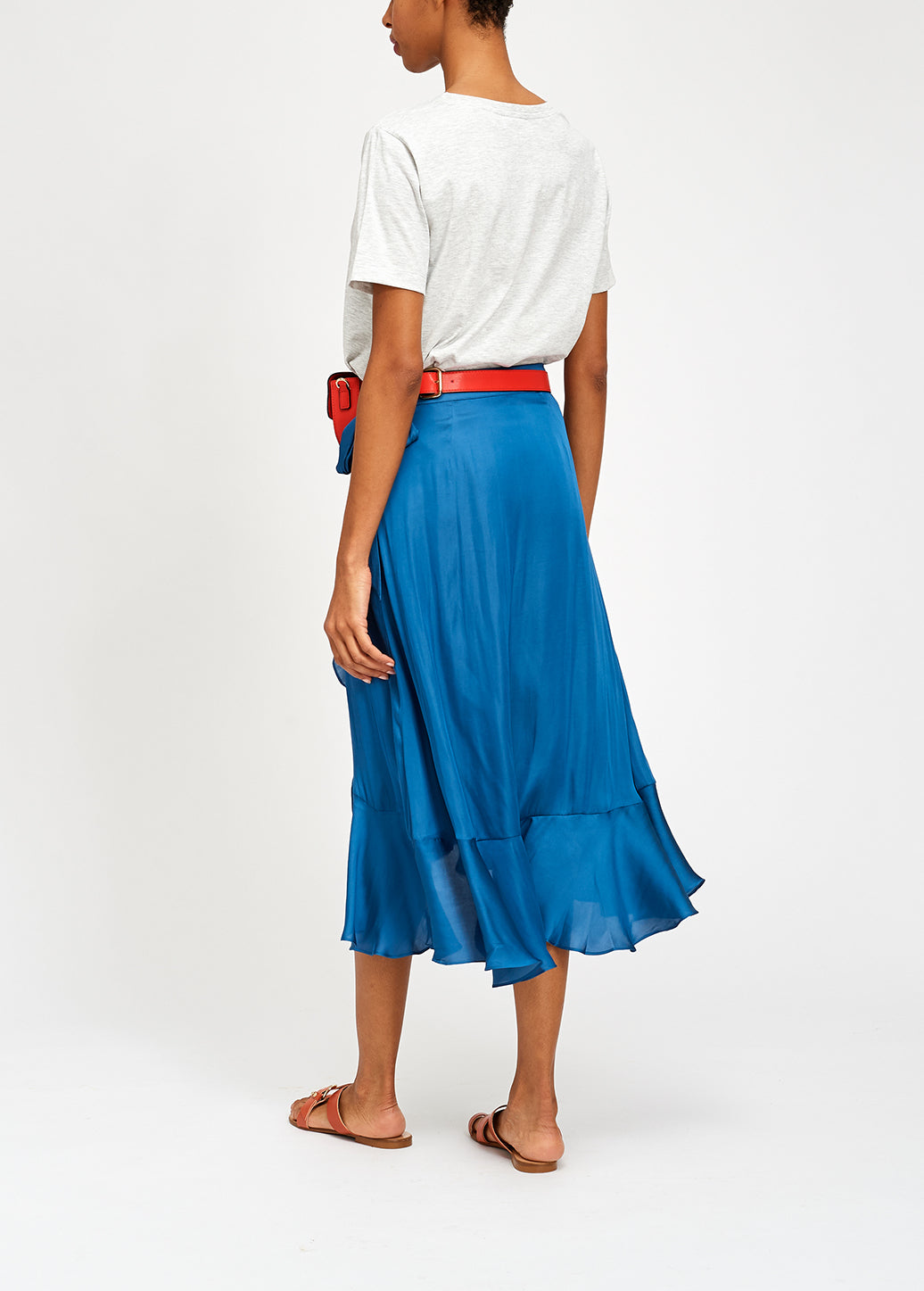 Blue wrap skirt with frills RE—SSENTIEL | Essentiel second hand