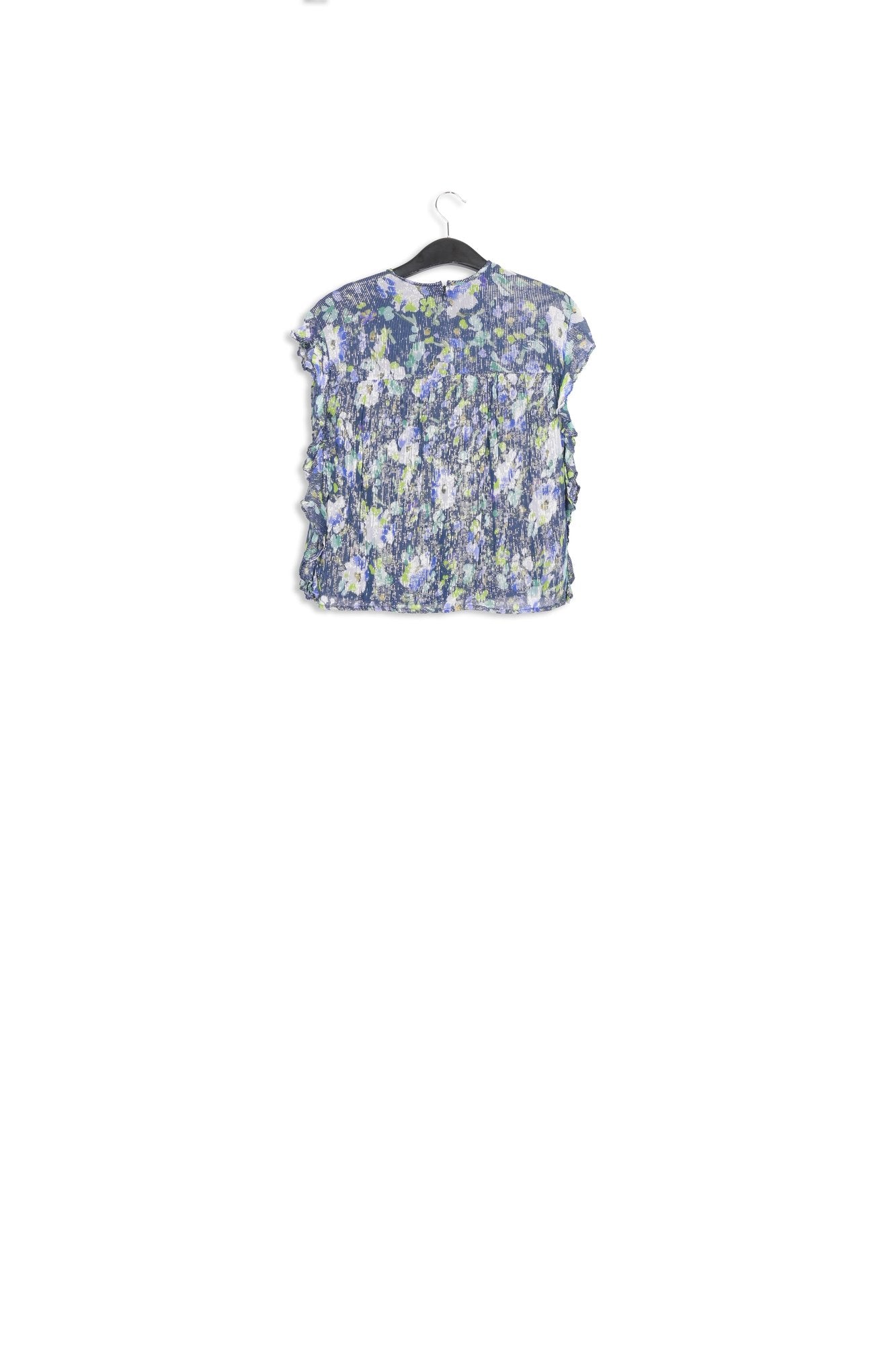 Dark blue floral-print top RE—SSENTIEL | Essentiel second hand