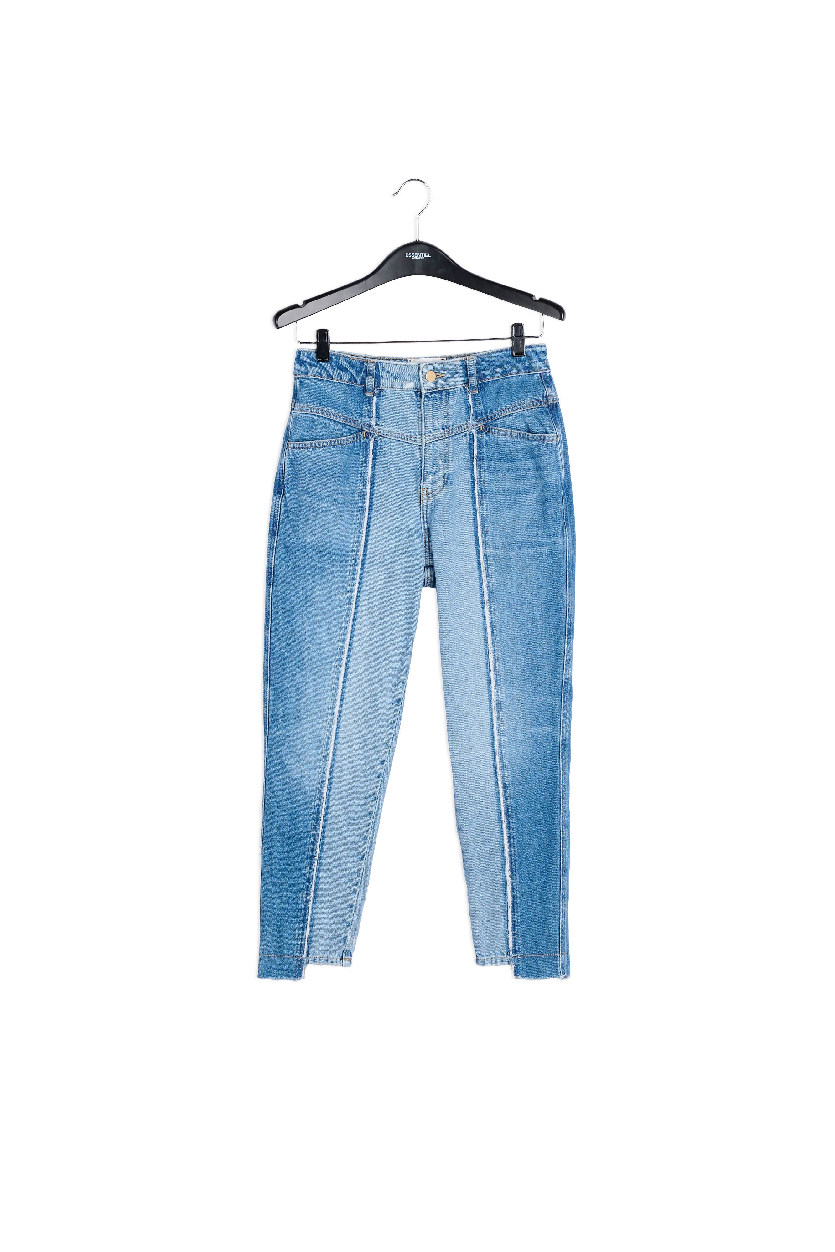 Tweekleurige gerafelde boyfriend jeans RE—SSENTIEL | Essentiel second hand