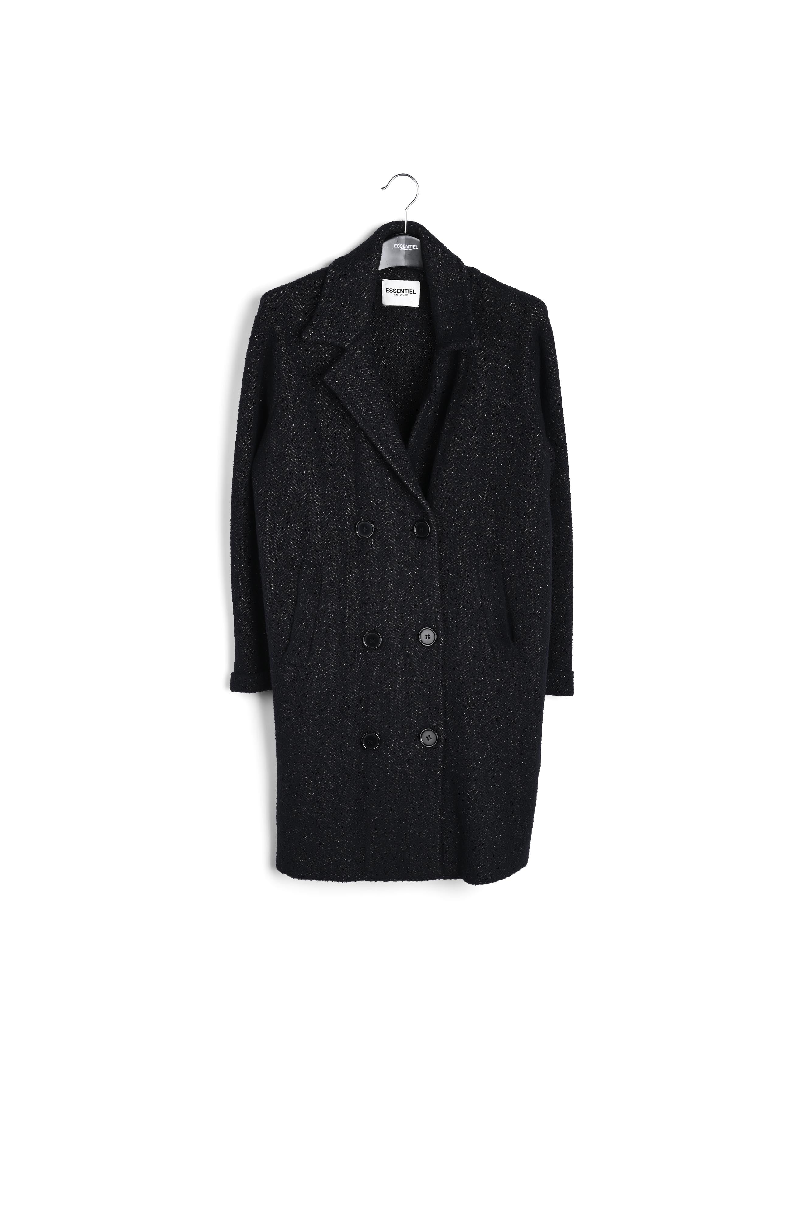 Black knitted coat RE—SSENTIEL | Essentiel second hand