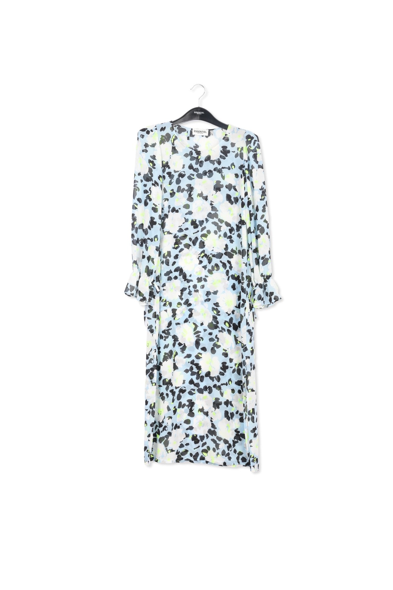 Light blue floral-print belted midi dress RE—SSENTIEL | Essentiel second hand