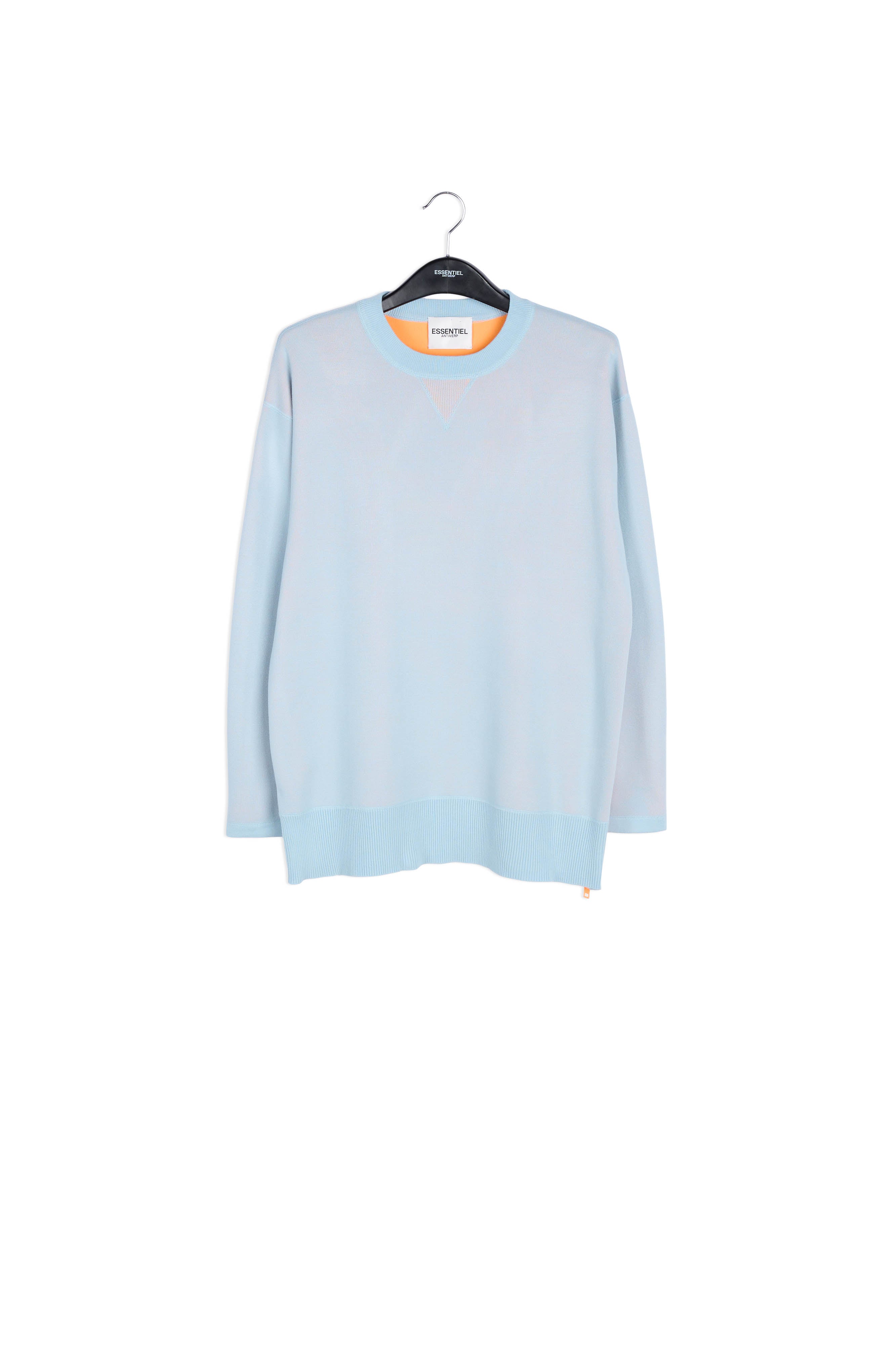 Pull carré en tricot bleu clair RE—SSENTIEL | Essentiel second hand