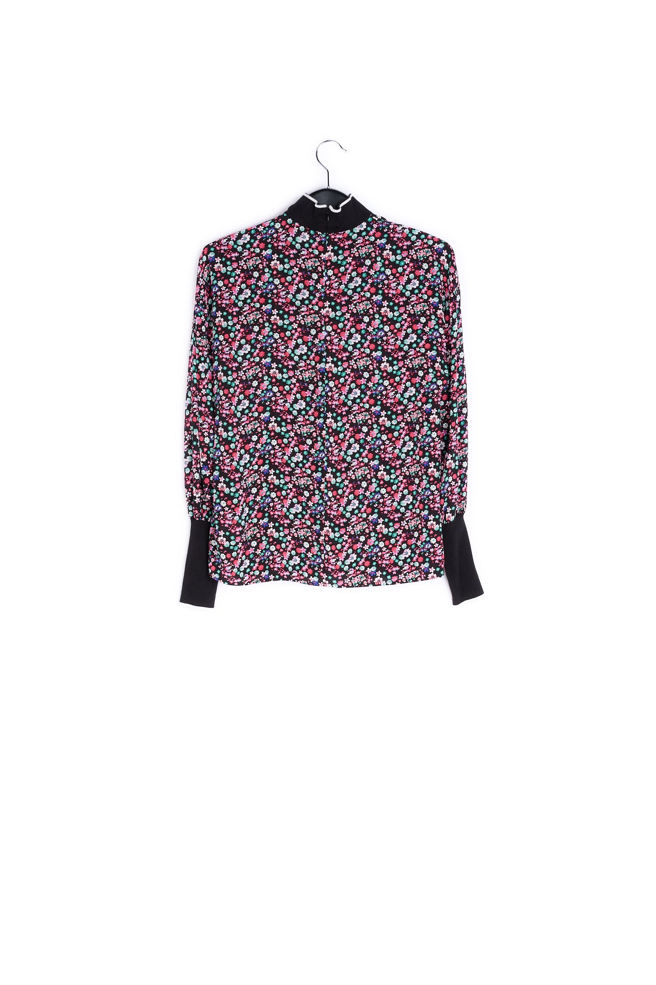 Top noir à fleurs avec bords contrastants RE—SSENTIEL | Essentiel second hand