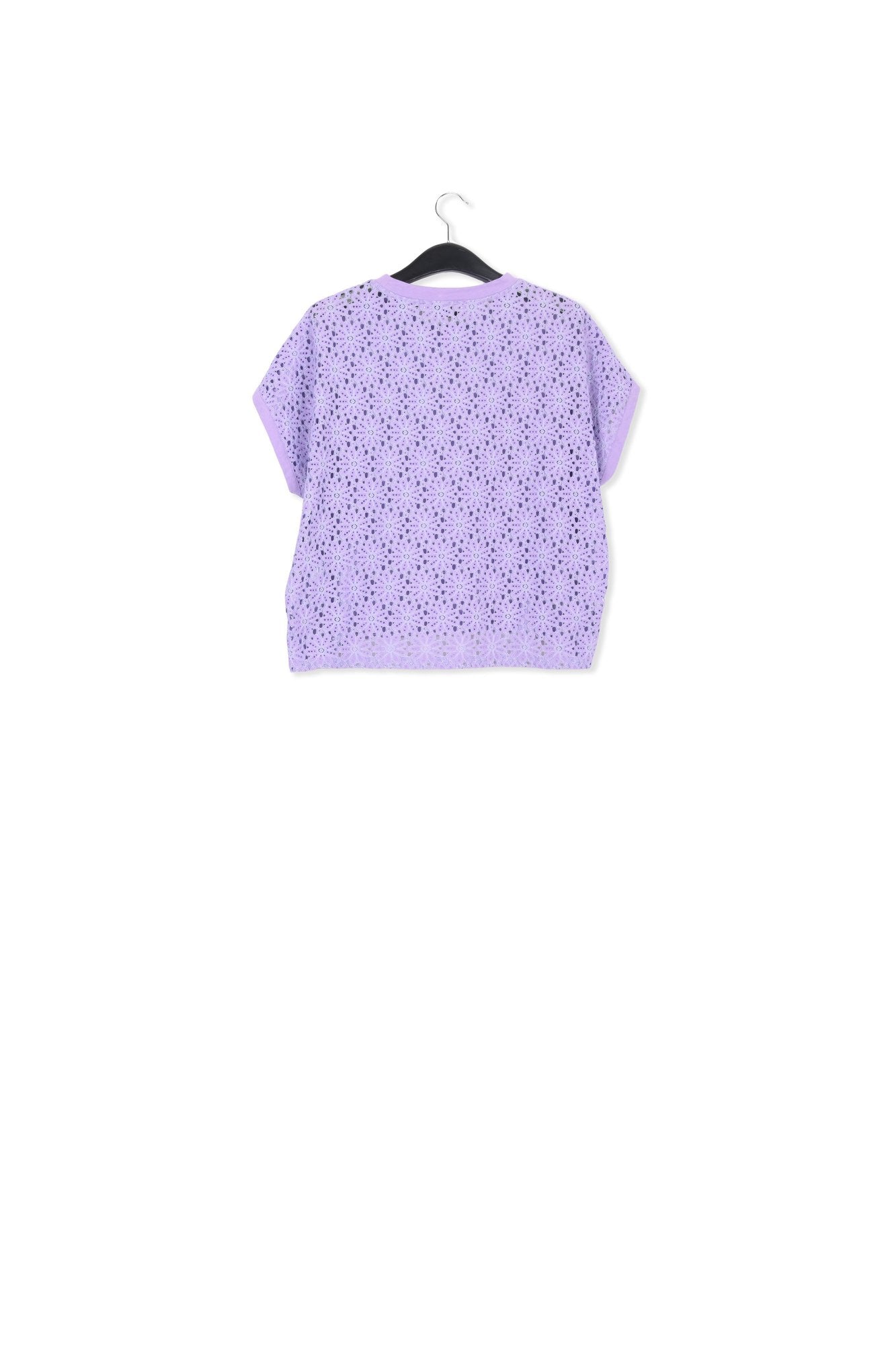 Lilac T-shirt with lace back panel RE—SSENTIEL | Essentiel second hand