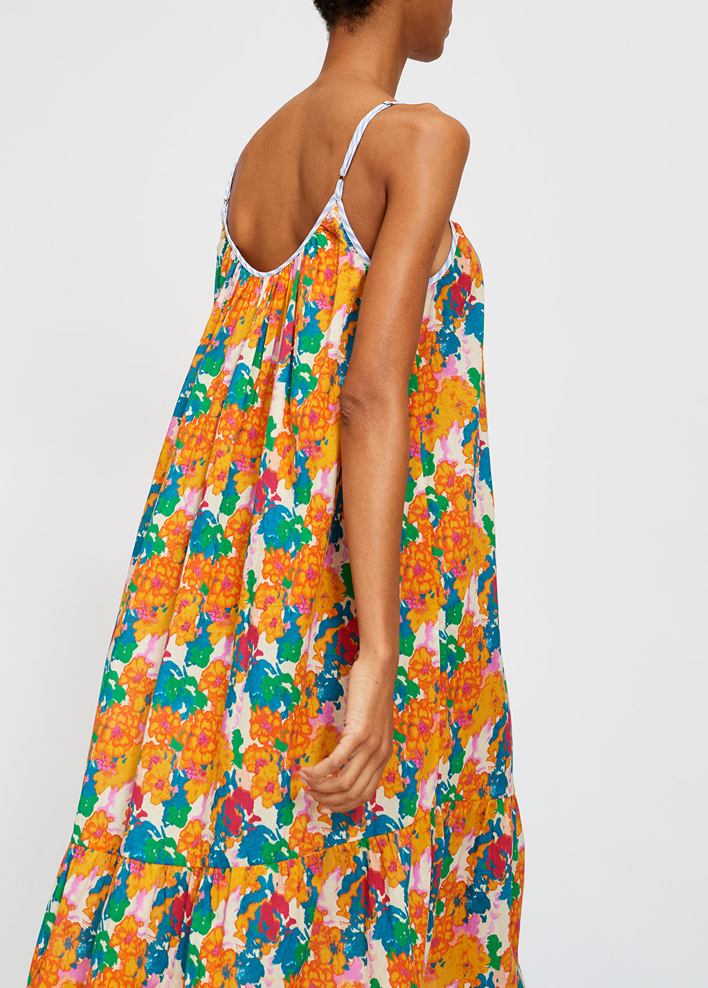Multicolored floral-print midi dress RE—SSENTIEL | Essentiel second hand