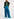 Blue and dark green leaf-print turtleneck top Faume - seconde main