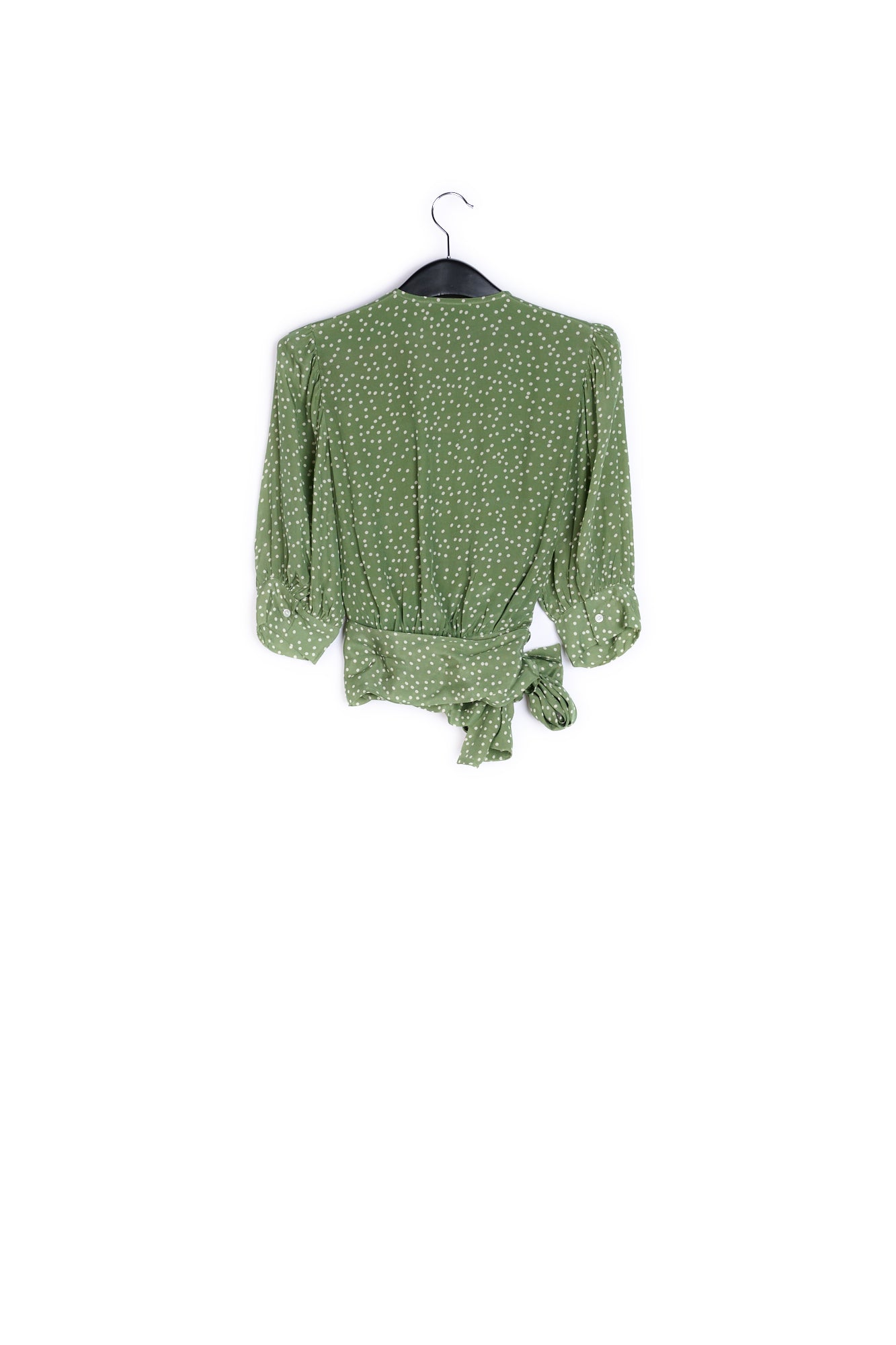 Green polka dot wrap top RE—SSENTIEL | Essentiel second hand