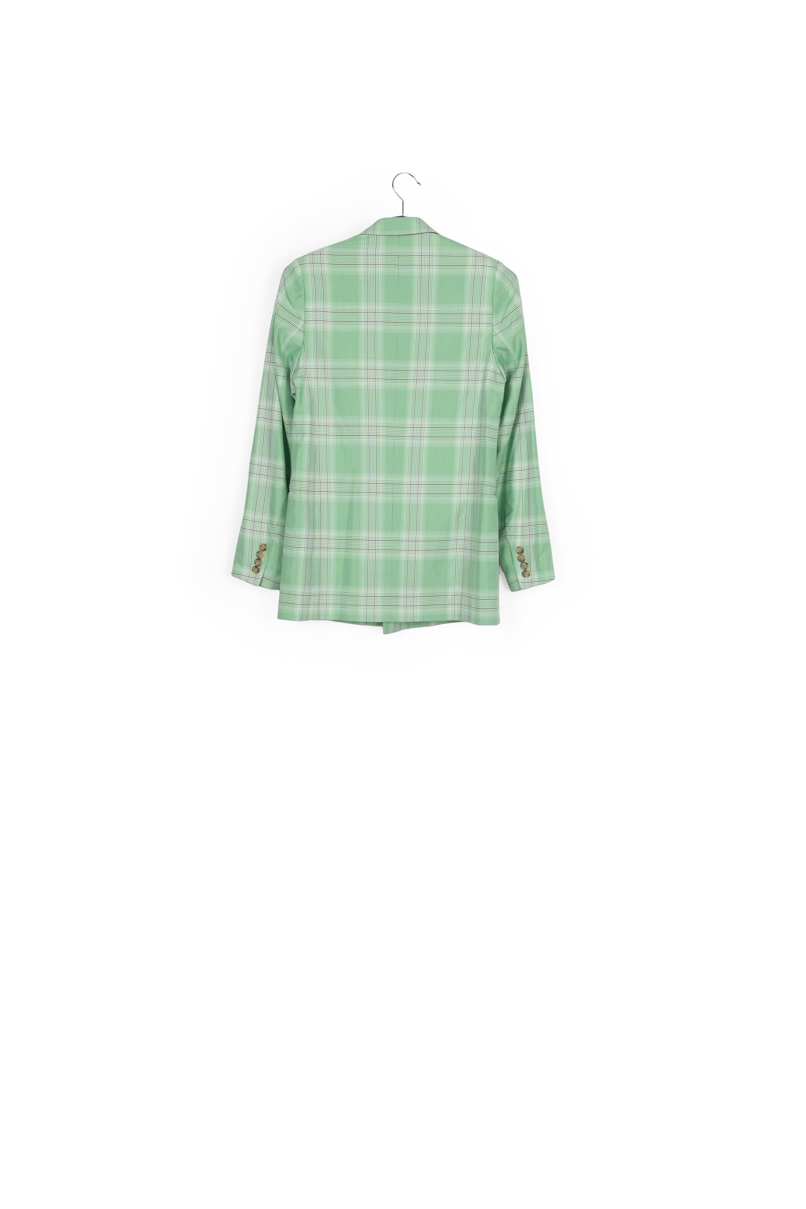 Green plaid double-breasted blazer RE—SSENTIEL | Essentiel second hand