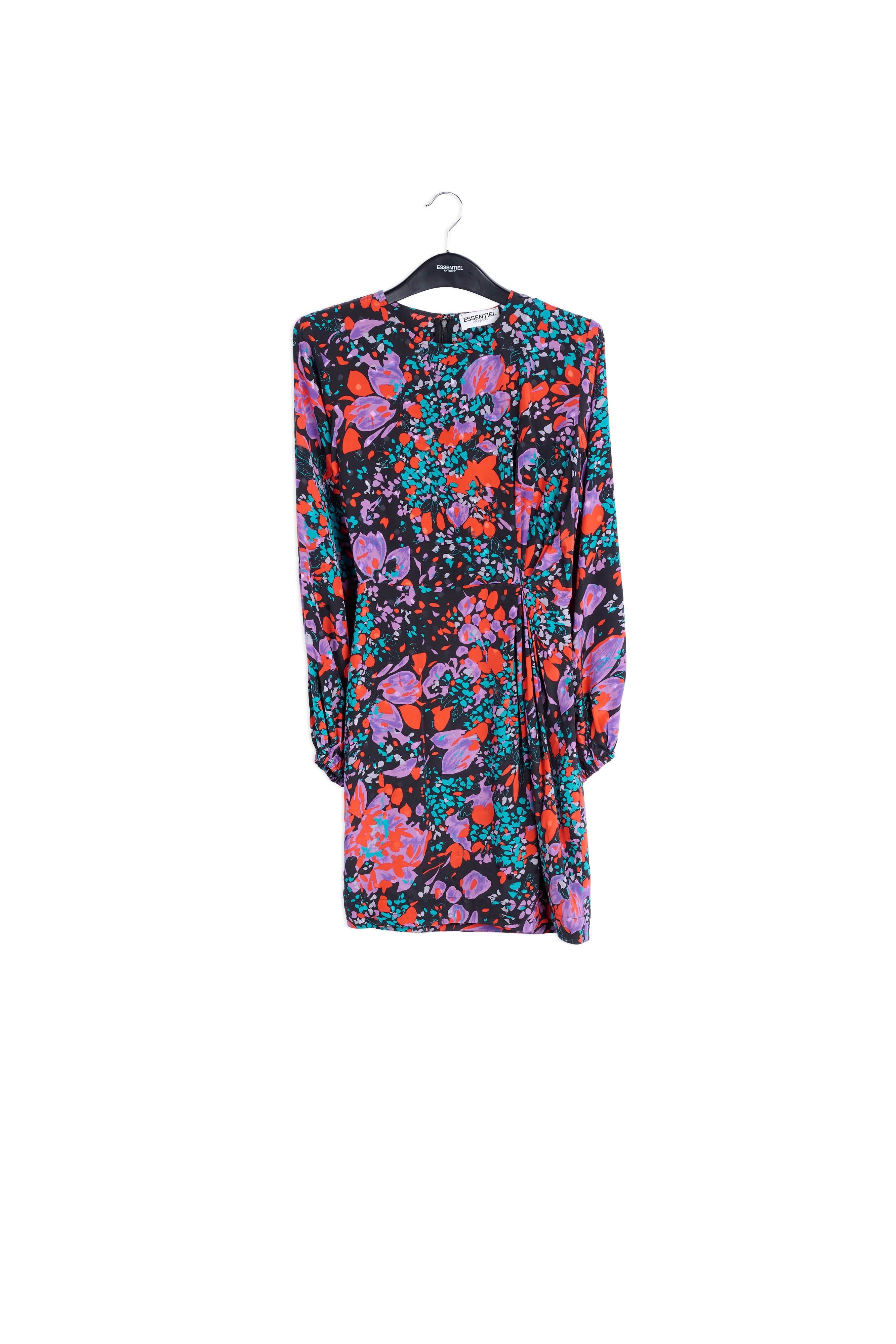 Black silk jacquard mini dress RE—SSENTIEL | Essentiel second hand