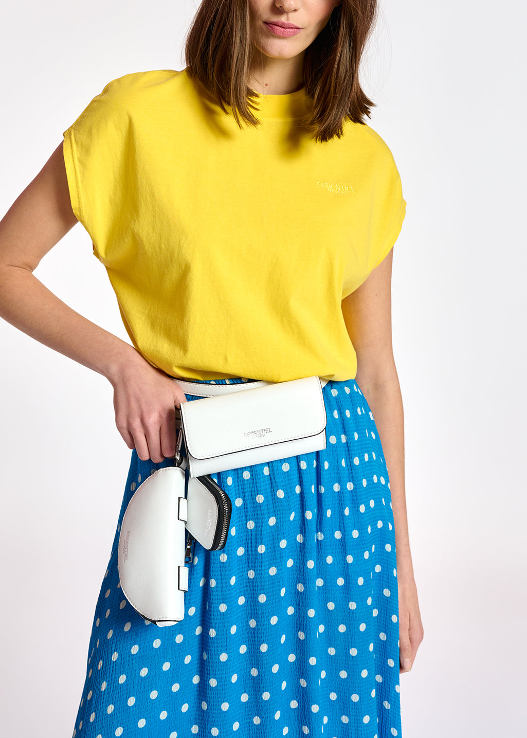 T-shirt jaune à  mancherons en coton bio RE—SSENTIEL | Essentiel second hand