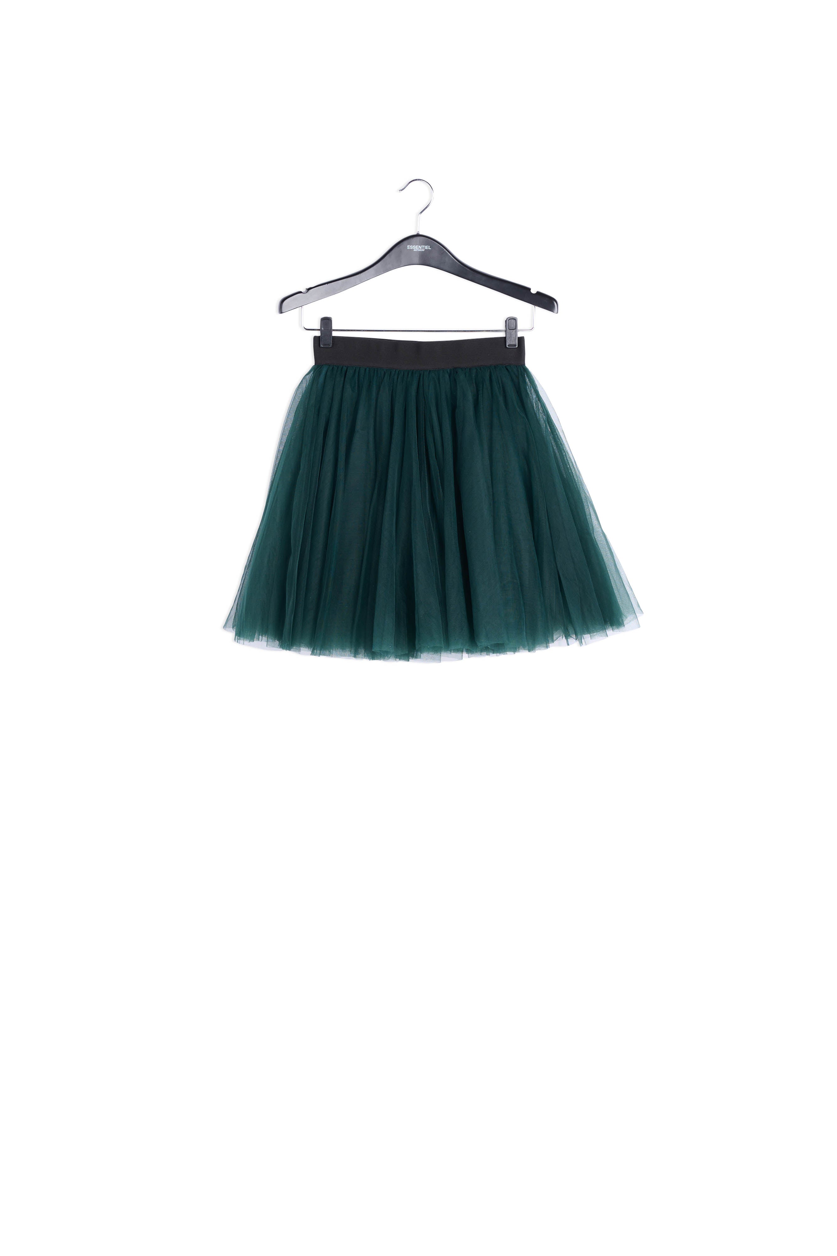 Dark green tulle mini skirt RE—SSENTIEL | Essentiel second hand