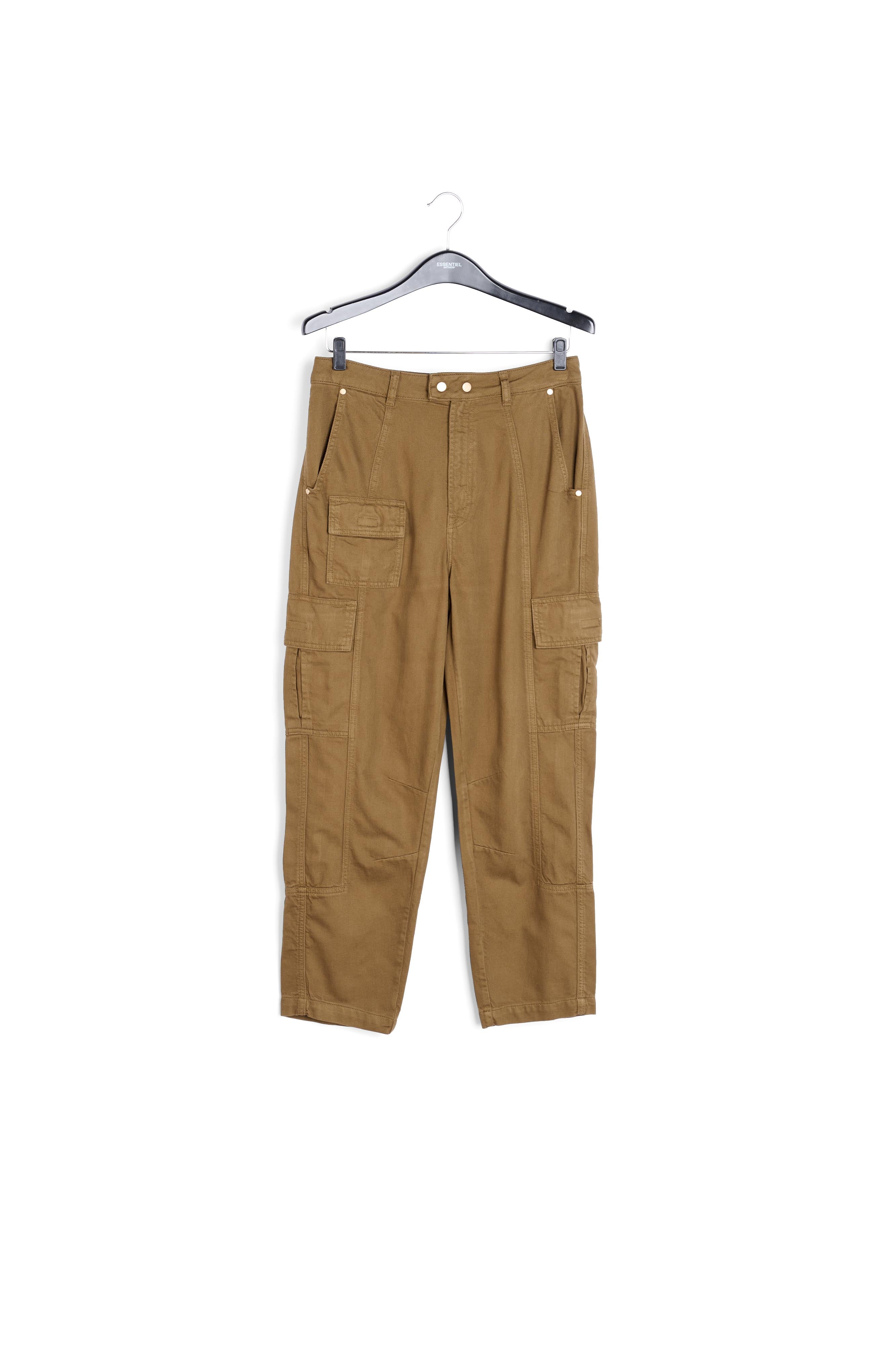 Jean treillis kaki aux jambes droites RE—SSENTIEL | Essentiel second hand