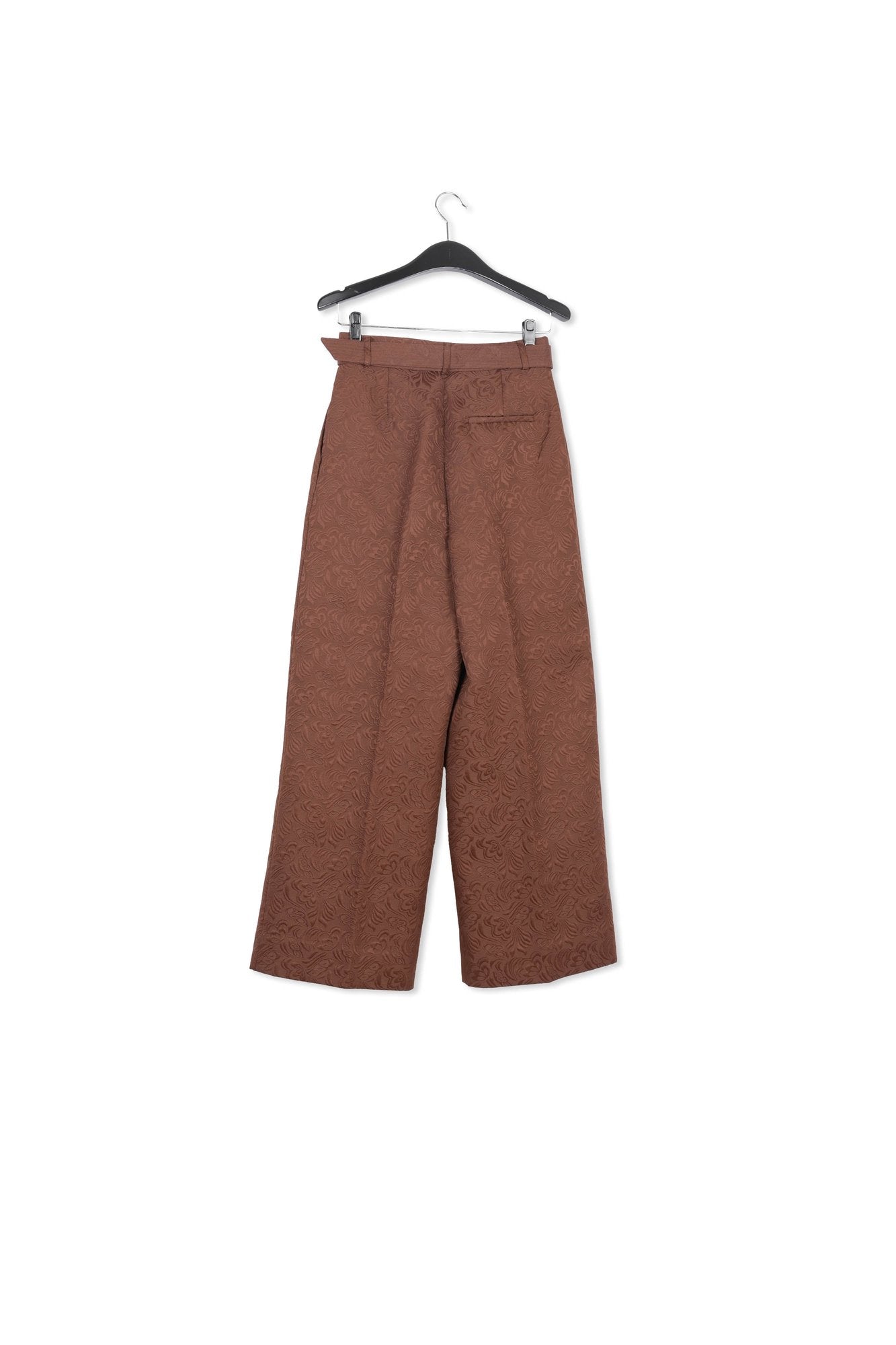 Brown jacquard straight-leg pants RE—SSENTIEL | Essentiel second hand