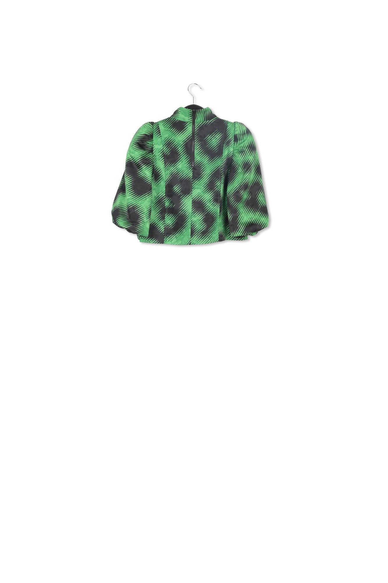 Green jacquard top with leopard print RE—SSENTIEL | Essentiel second hand
