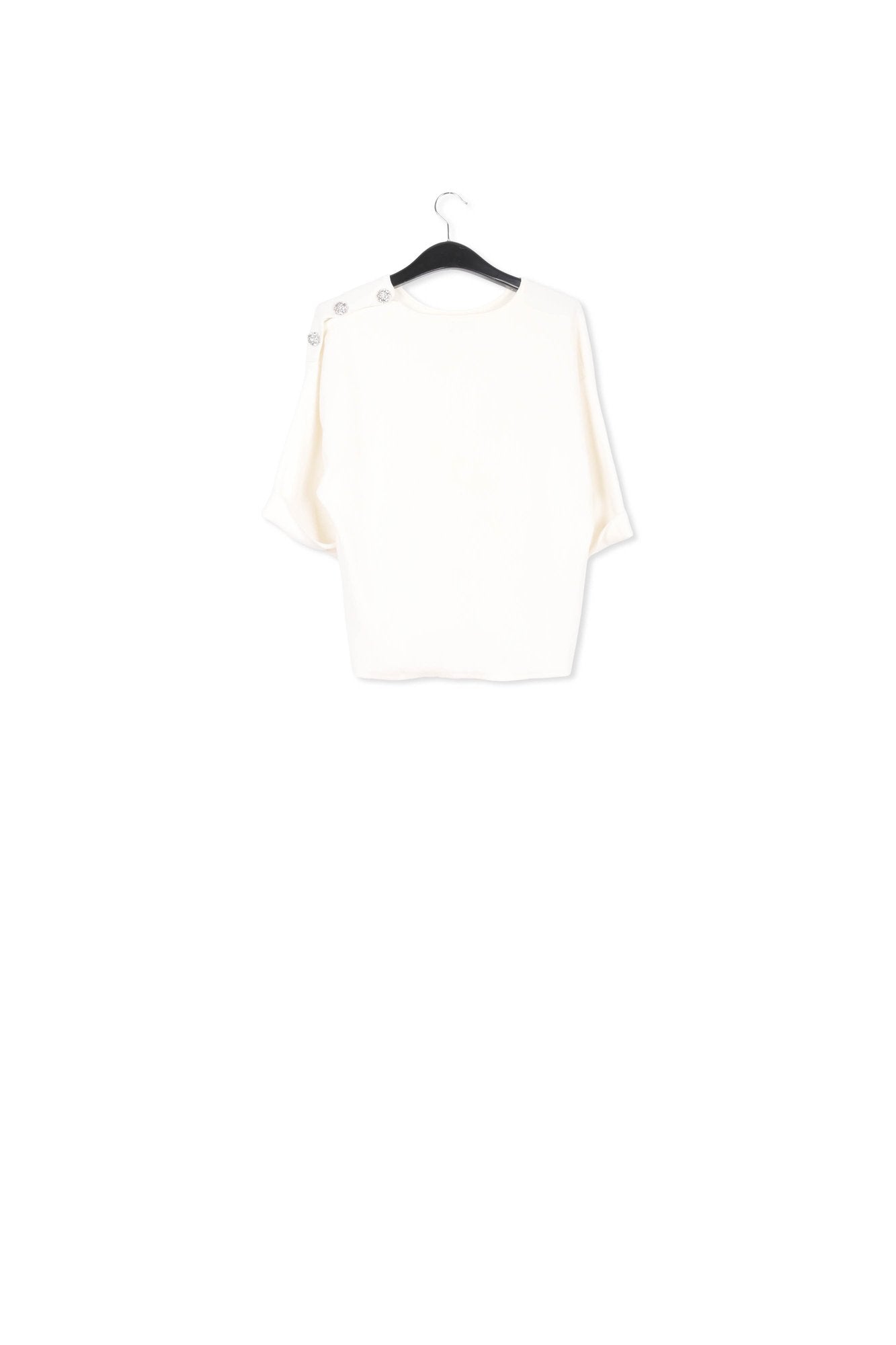 Off-white short-sleeved sweater RE—SSENTIEL | Essentiel second hand