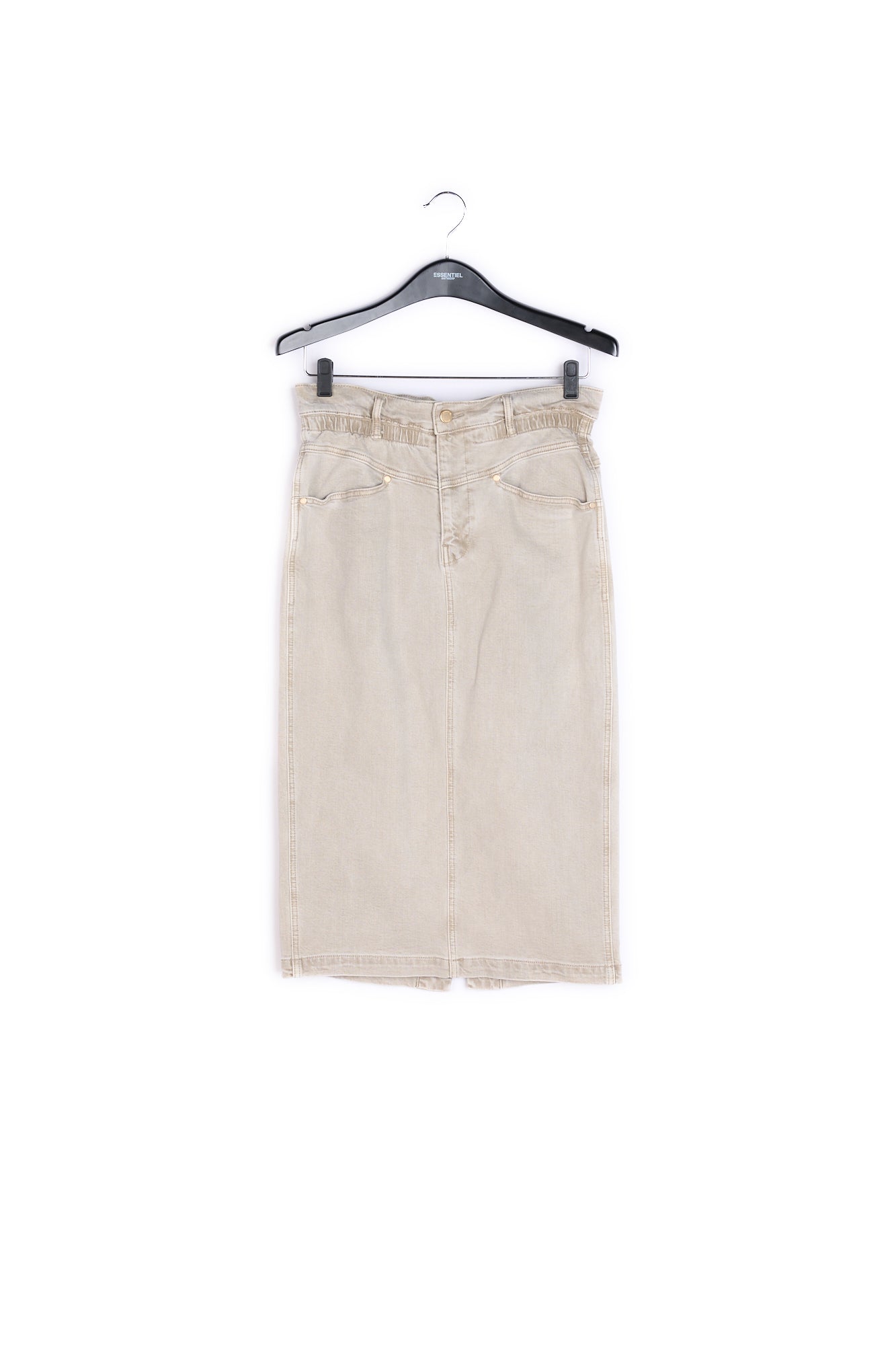 Beige denim pencil skirt RE—SSENTIEL | Essentiel second hand