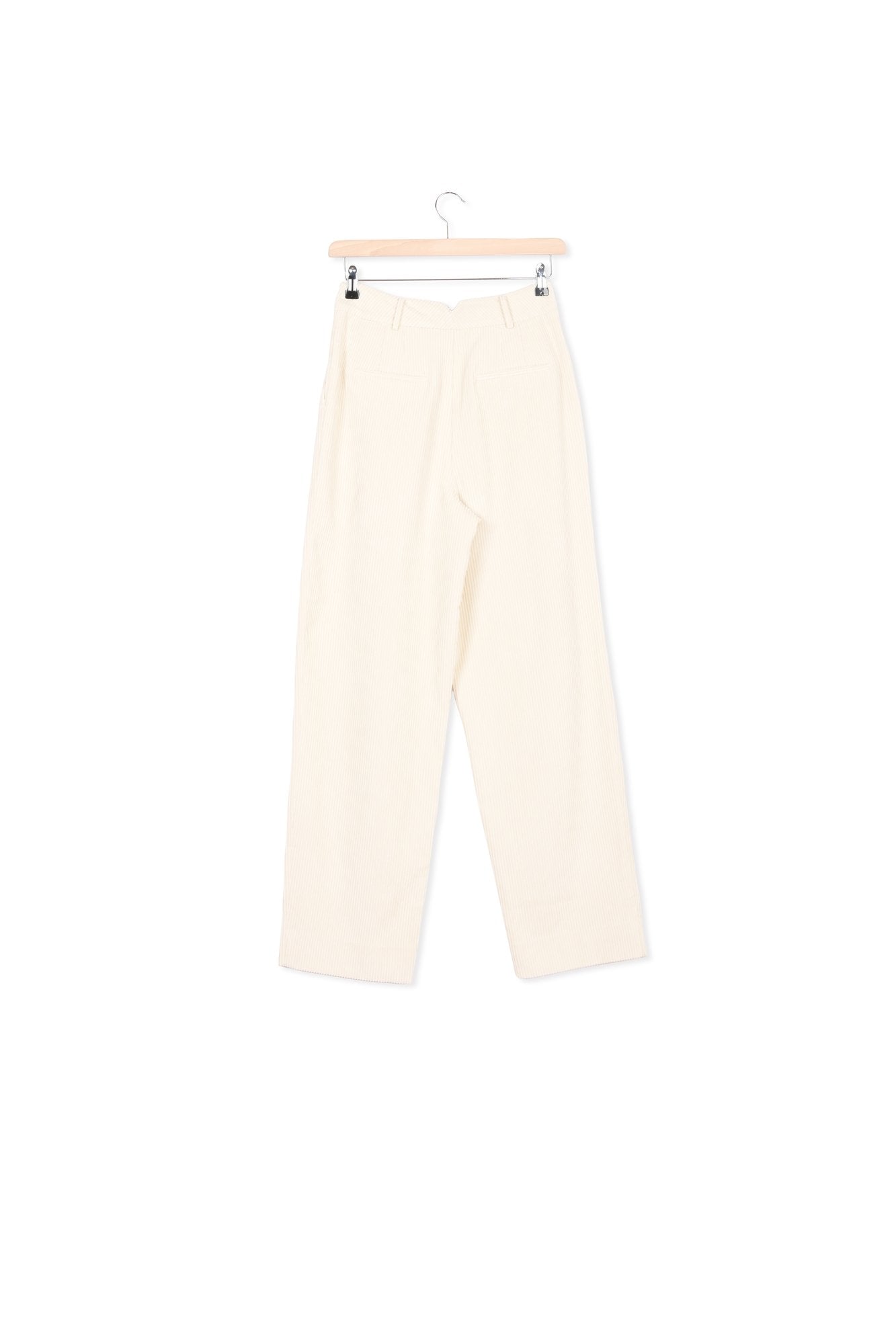 Ecru corduroy tapered-leg pants RE—SSENTIEL | Essentiel second hand