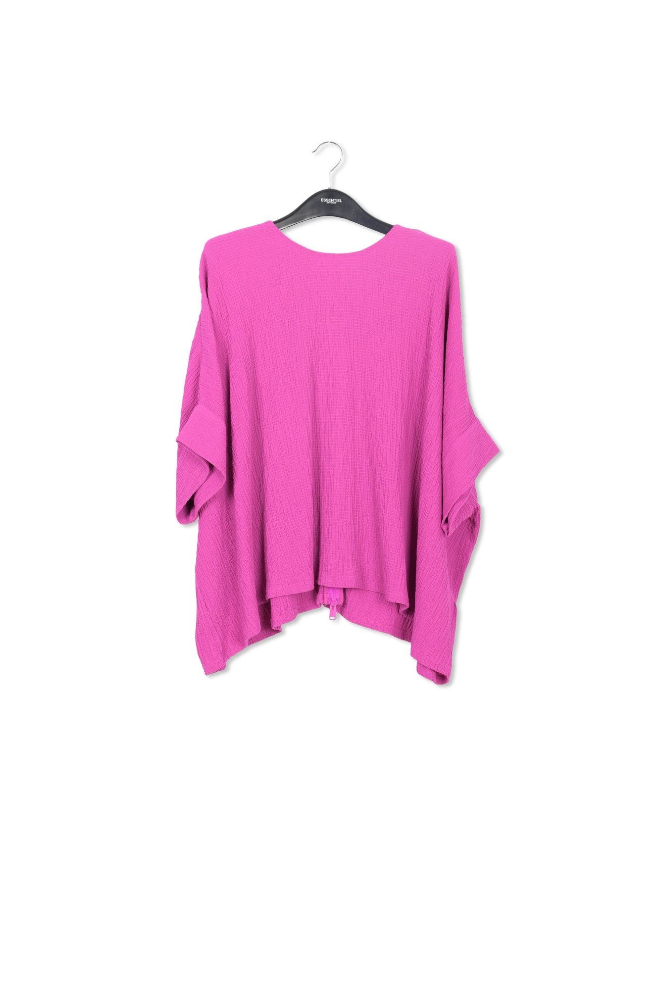 Paarse oversized top in cloqué RE—SSENTIEL | Essentiel second hand